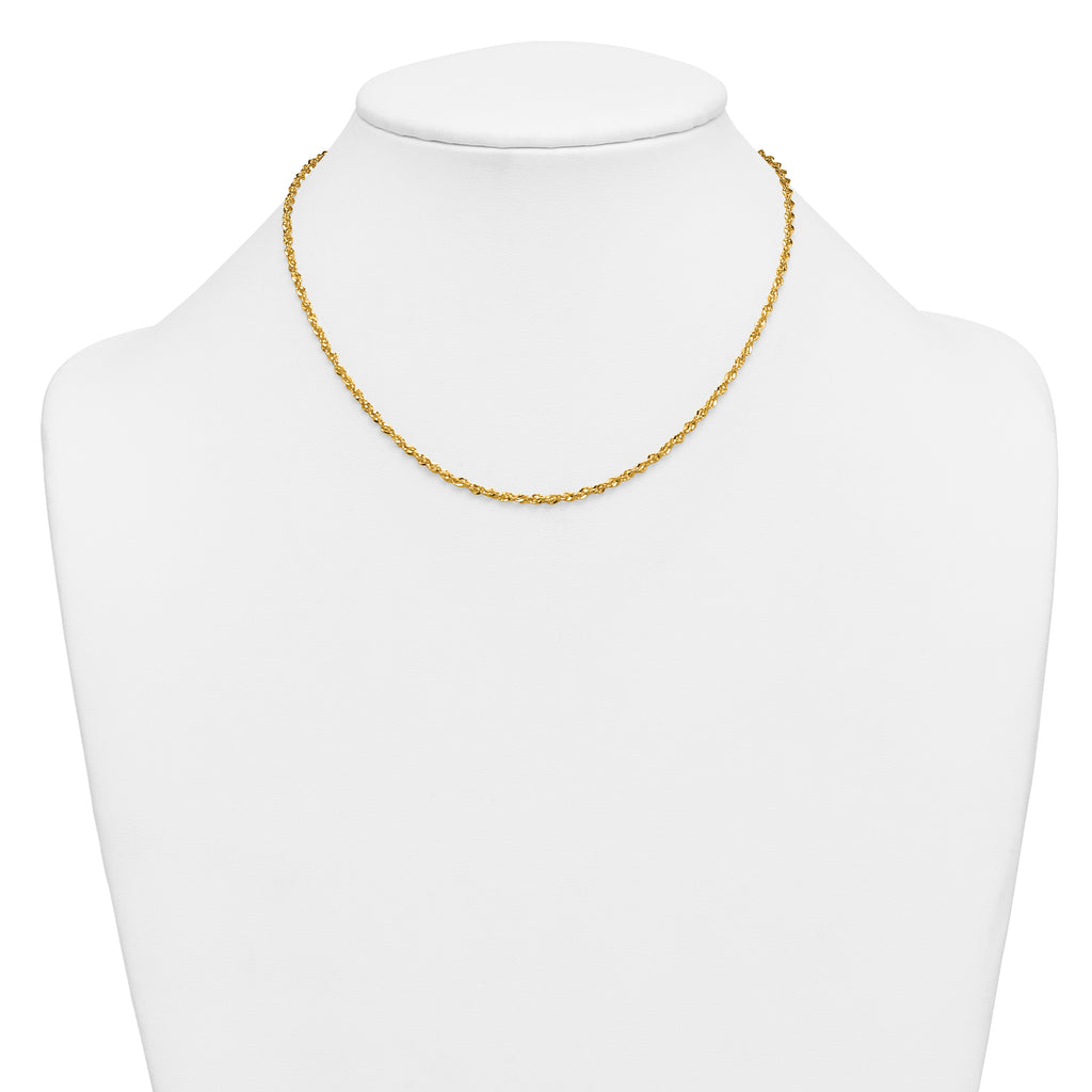14K Gold Filled Singapore Chain Necklace in 2.1mm Width - view 3