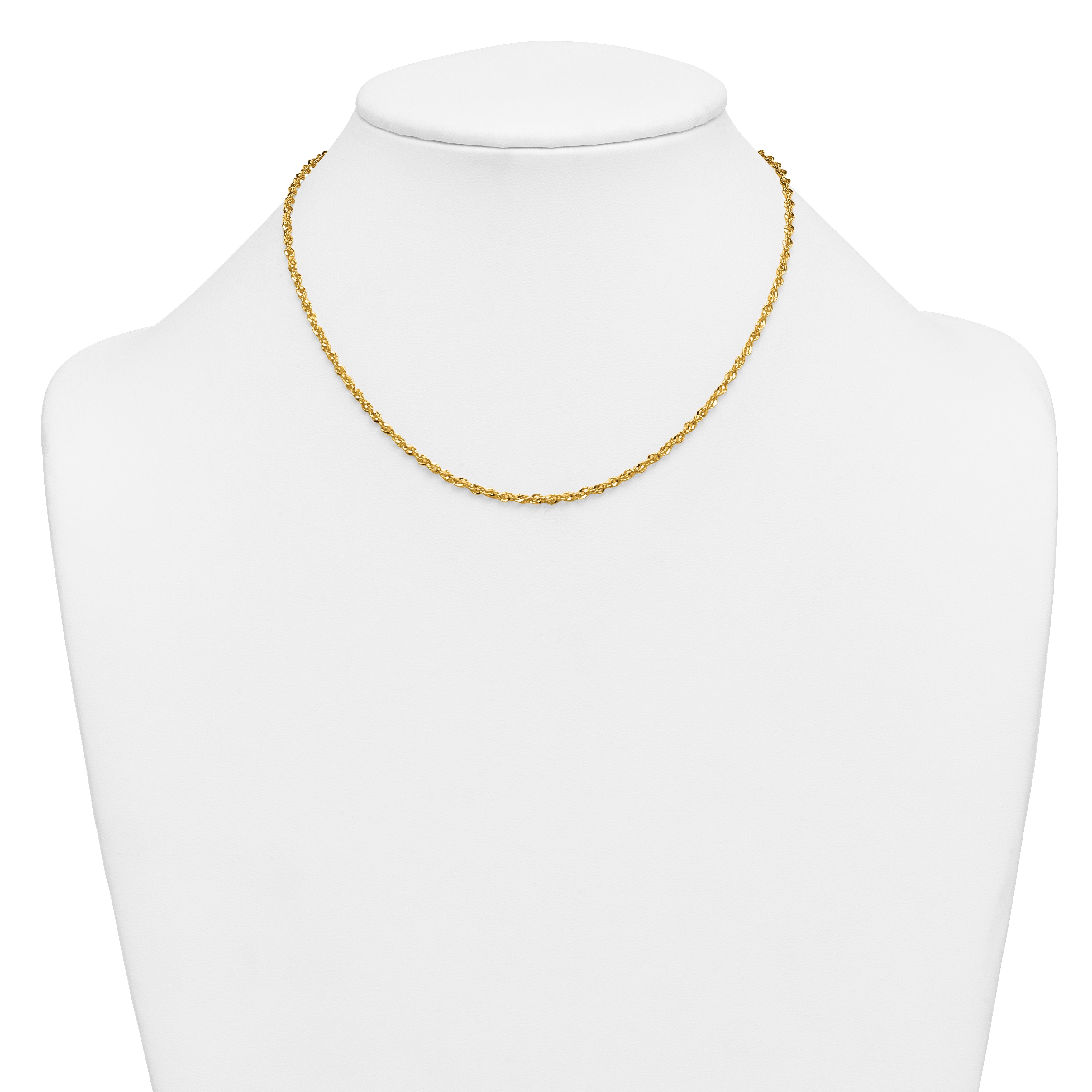 14K Gold Filled Singapore Chain Necklace in 2.1mm Width - view 3
