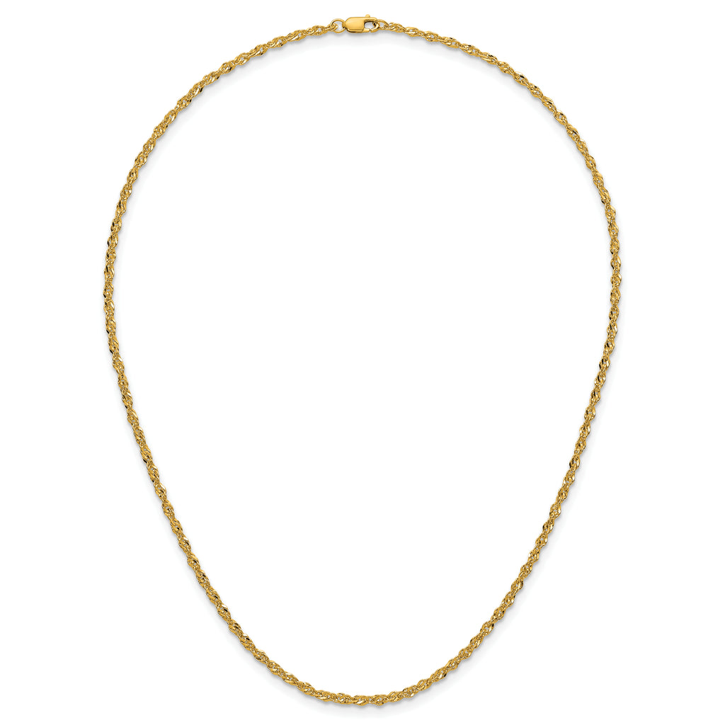 14K Gold Filled Singapore Chain Necklace in 2.1mm Width - view 4