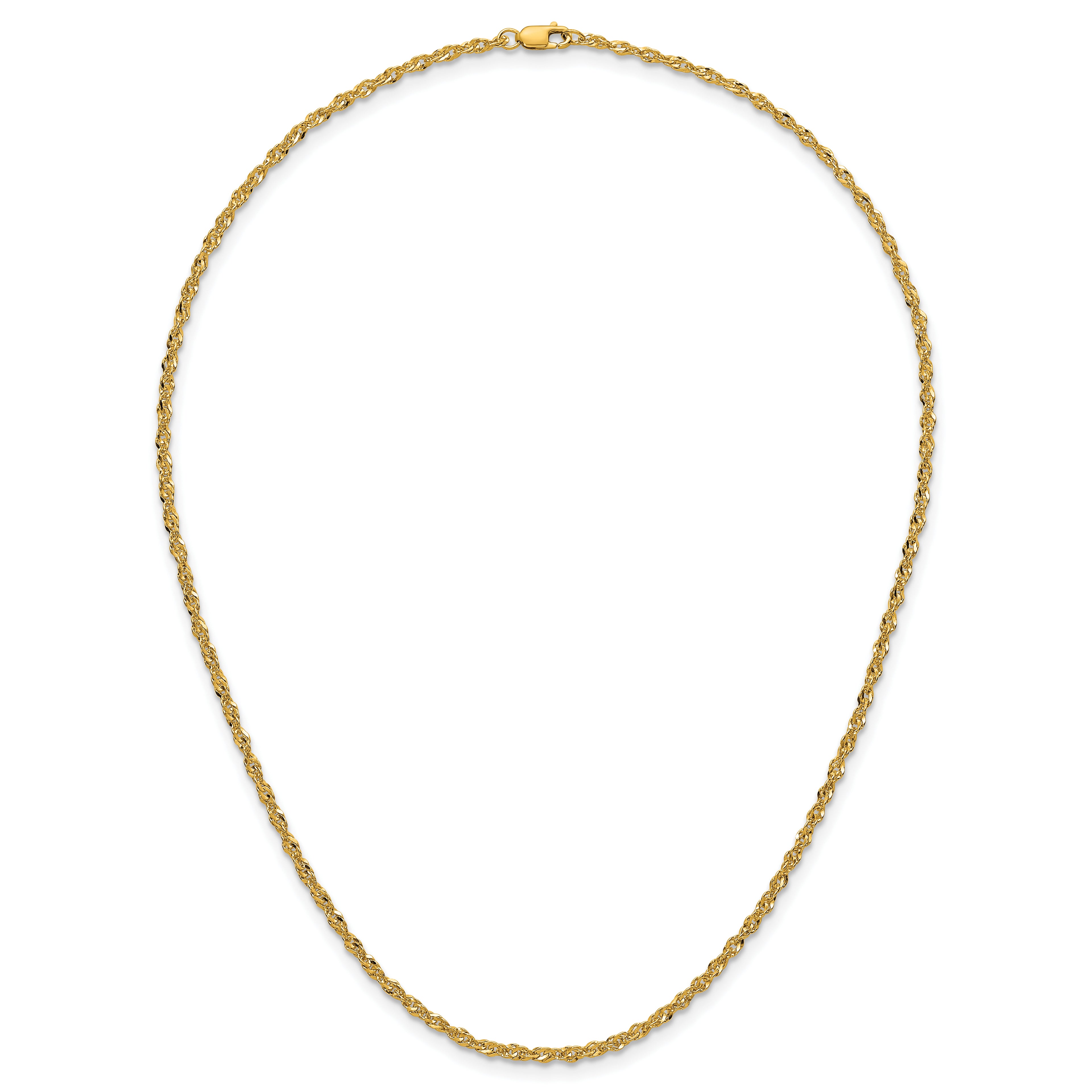 14K Gold Filled Singapore Chain Necklace in 2.1mm Width - view 4