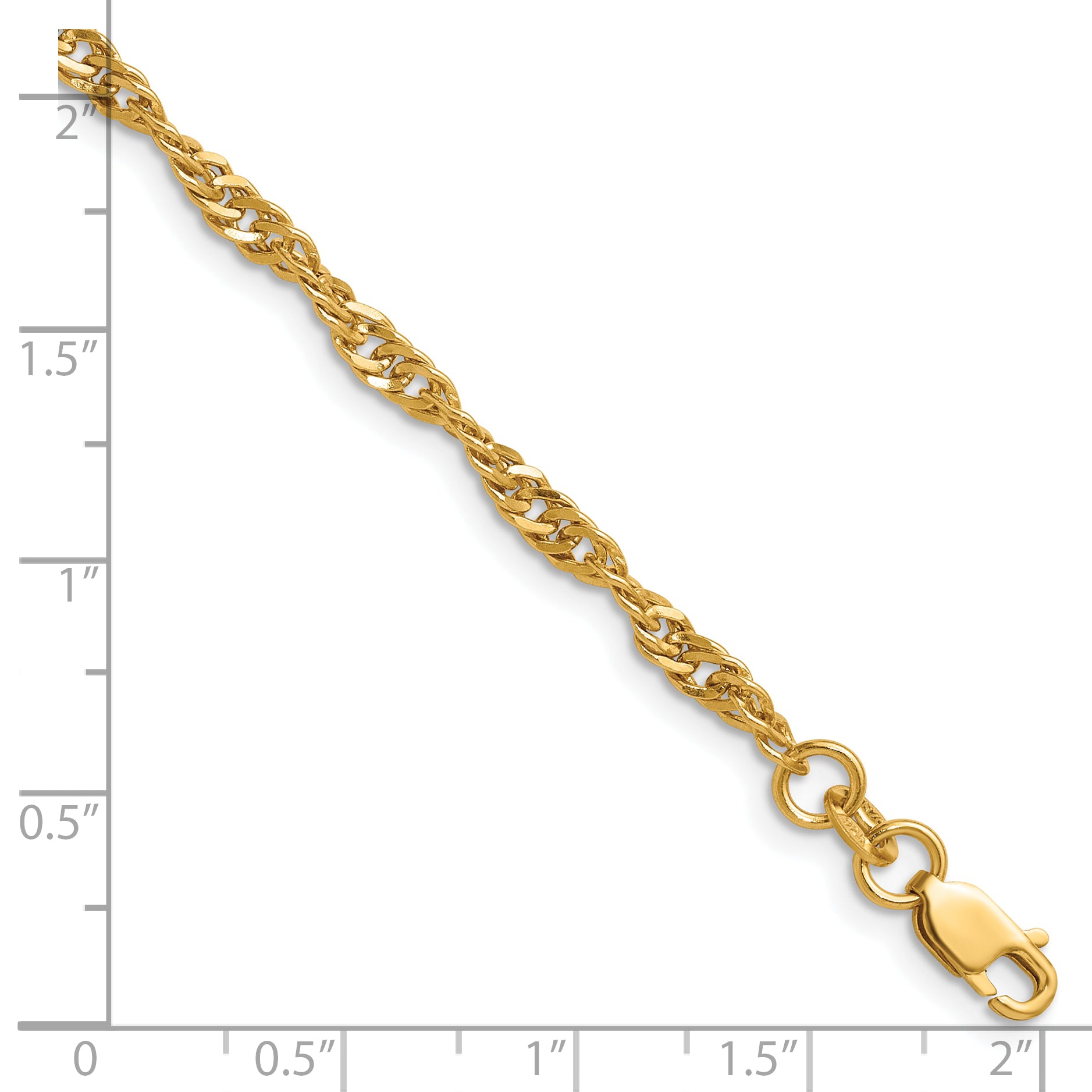 14K Gold Filled Singapore Chain Necklace in 3.2mm Width - view 5