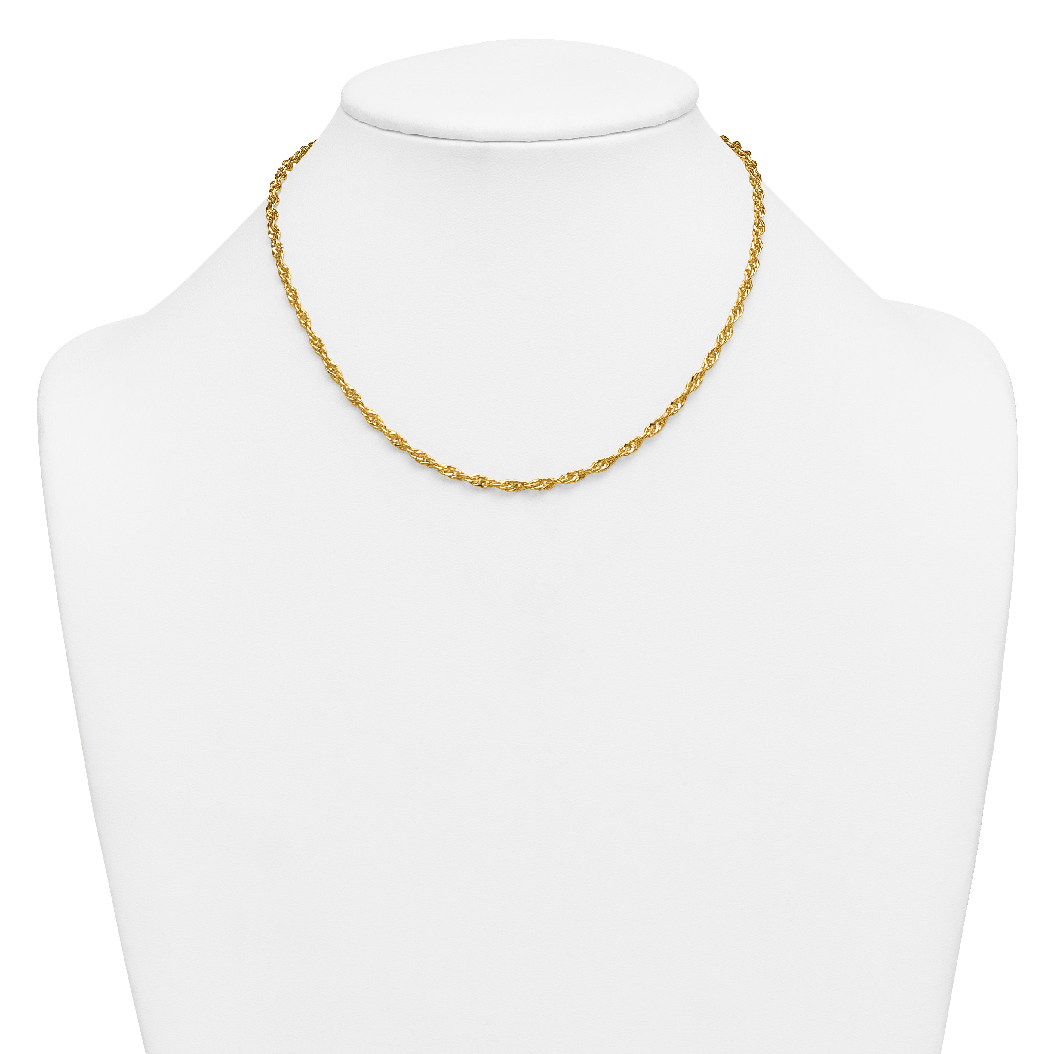 14K Gold Filled Singapore Chain Necklace in 3.2mm Width - view 3