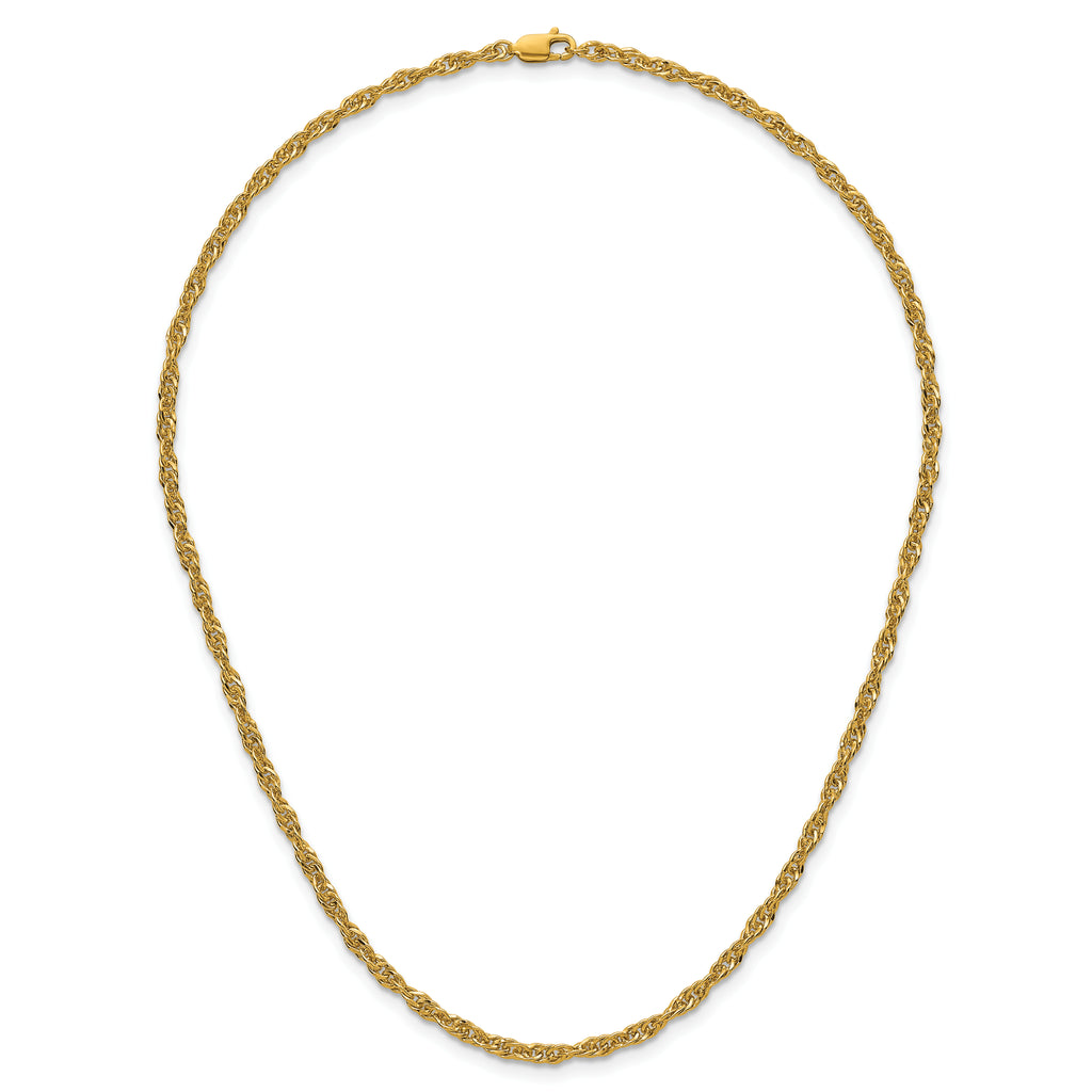 14K Gold Filled Singapore Chain Necklace in 3.2mm Width - view 4