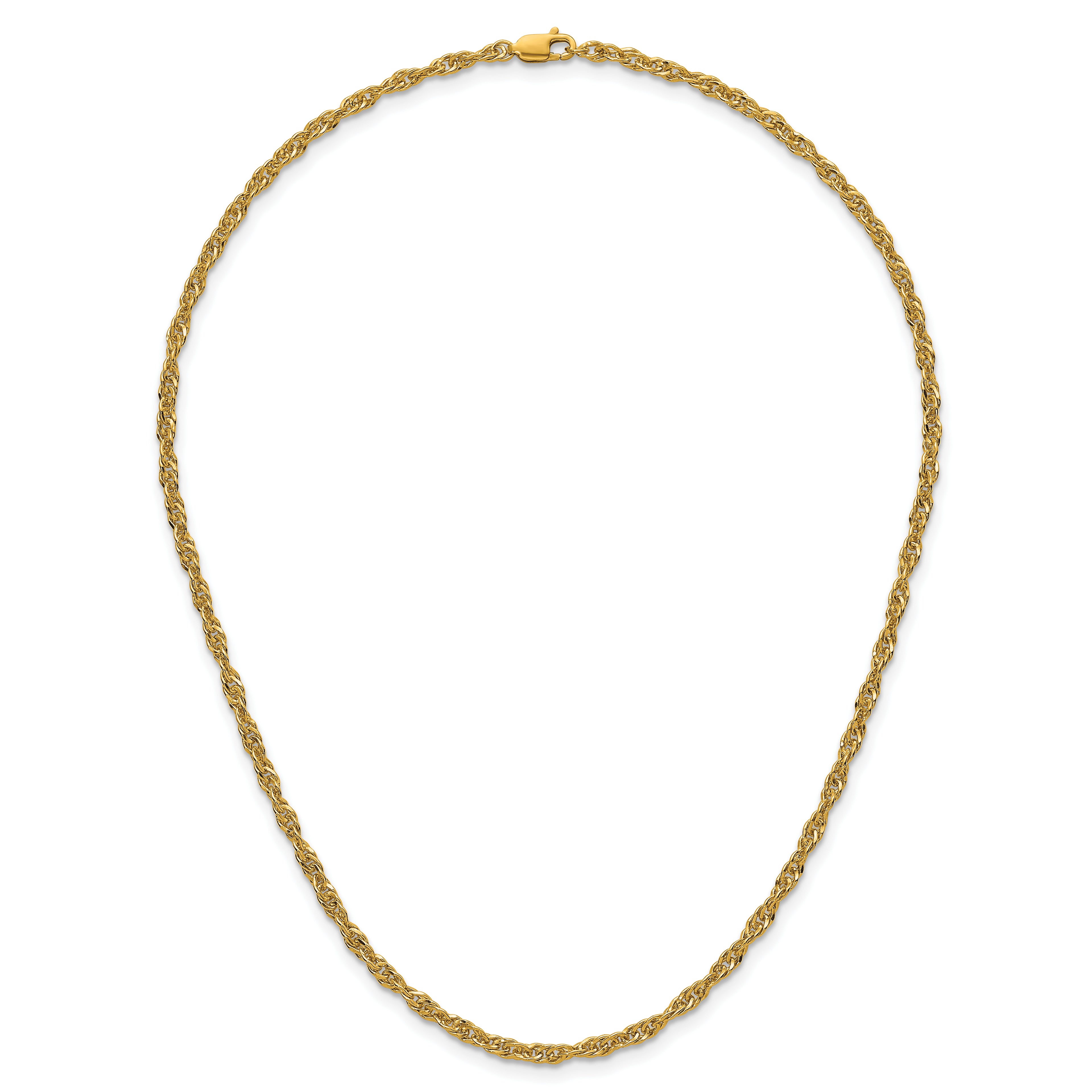 14K Gold Filled Singapore Chain Necklace in 3.2mm Width - view 4
