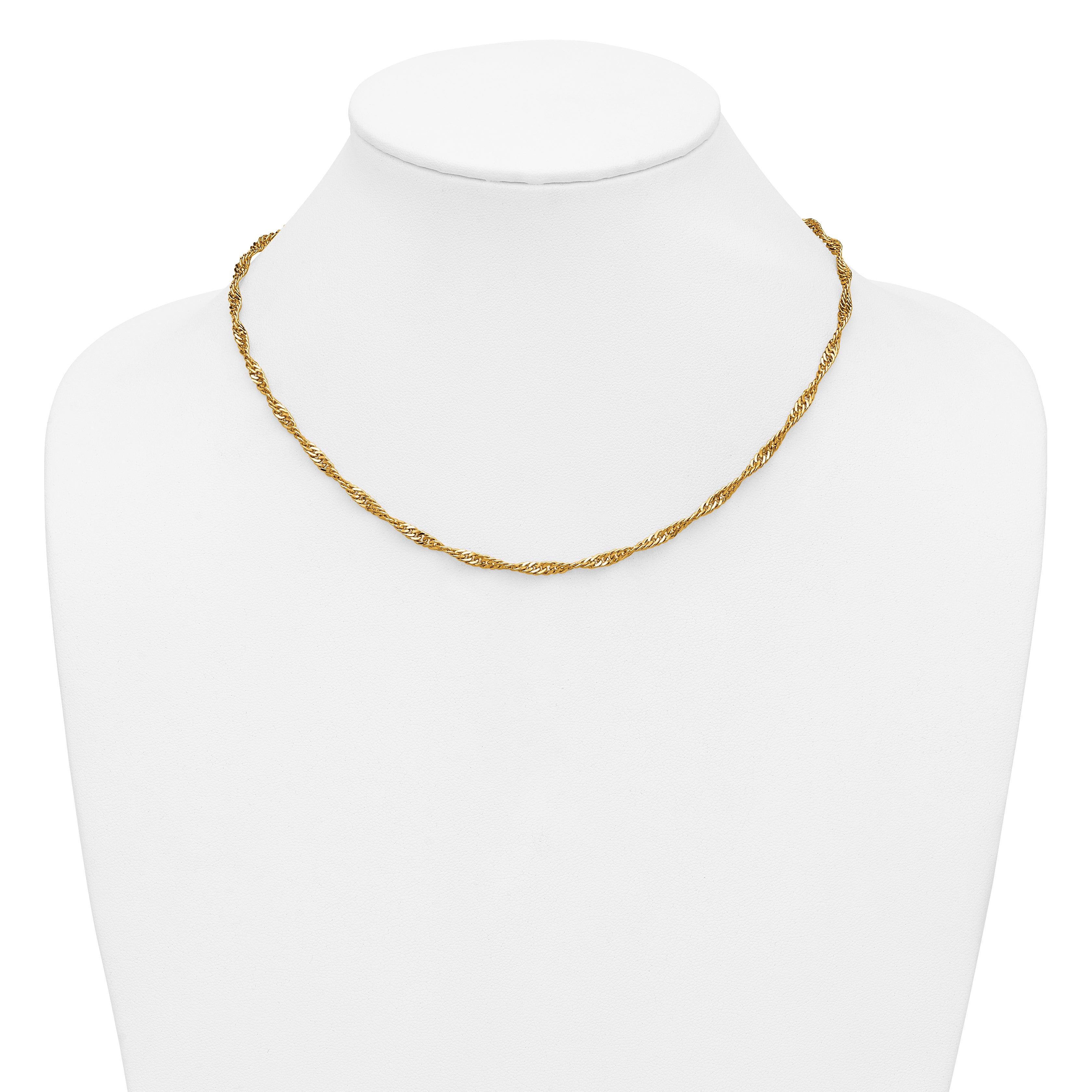 14K Gold Filled Singapore Chain Necklace in 3.2mm Width