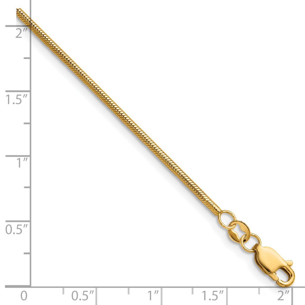 14K Gold Filled Snake Chain Necklace in 1.5mm Width - view 5