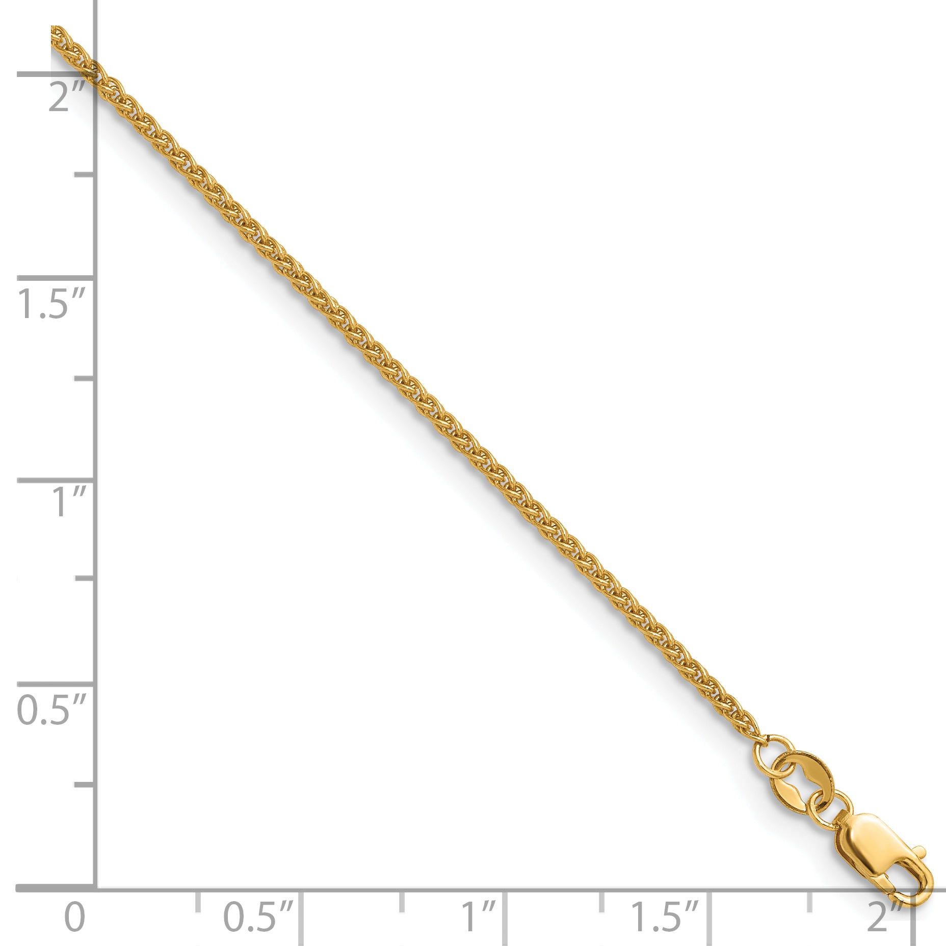 14K Gold Filled Spiga (Wheat) Chain Necklace in 1.5mm Width - view 5