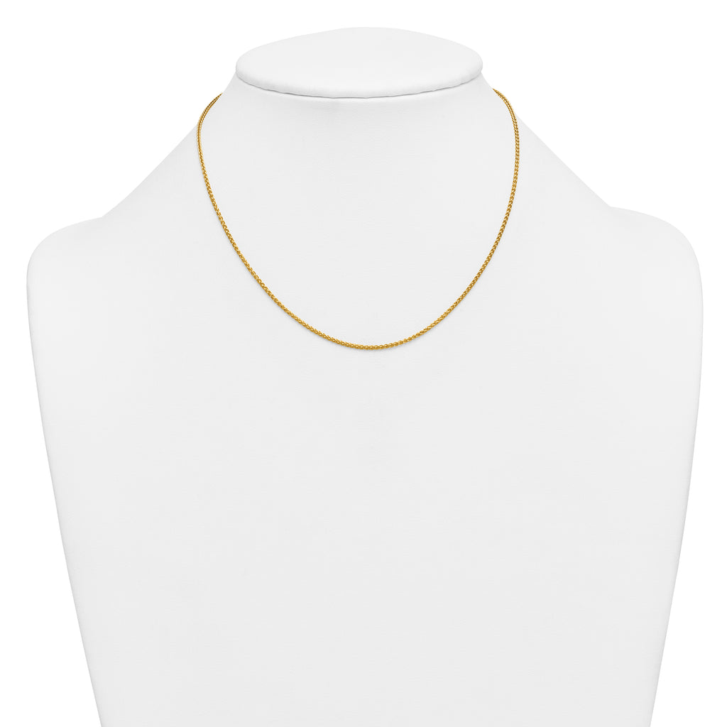 14K Gold Filled Spiga (Wheat) Chain Necklace in 1.5mm Width - view 3