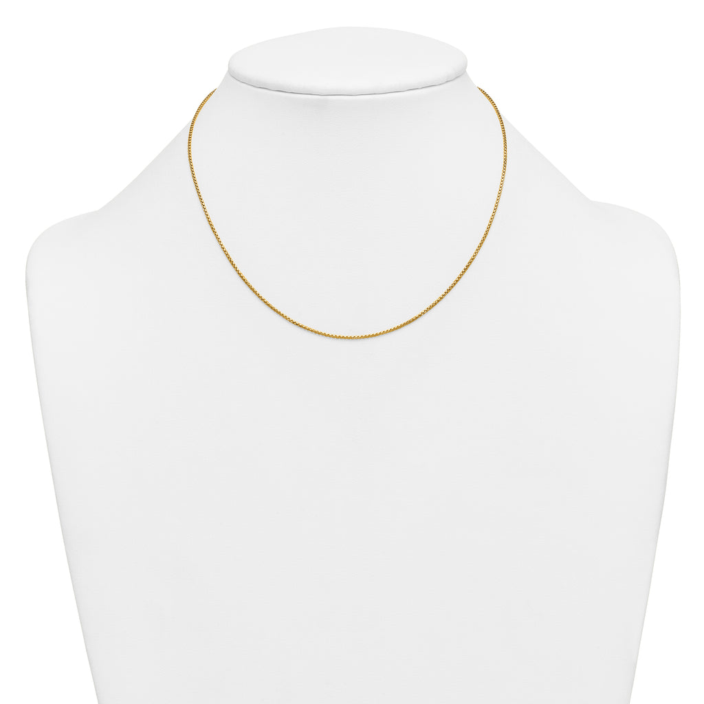 14K Gold Filled Round Venetian Box Chain Necklace in 1.2mm Width - view 3