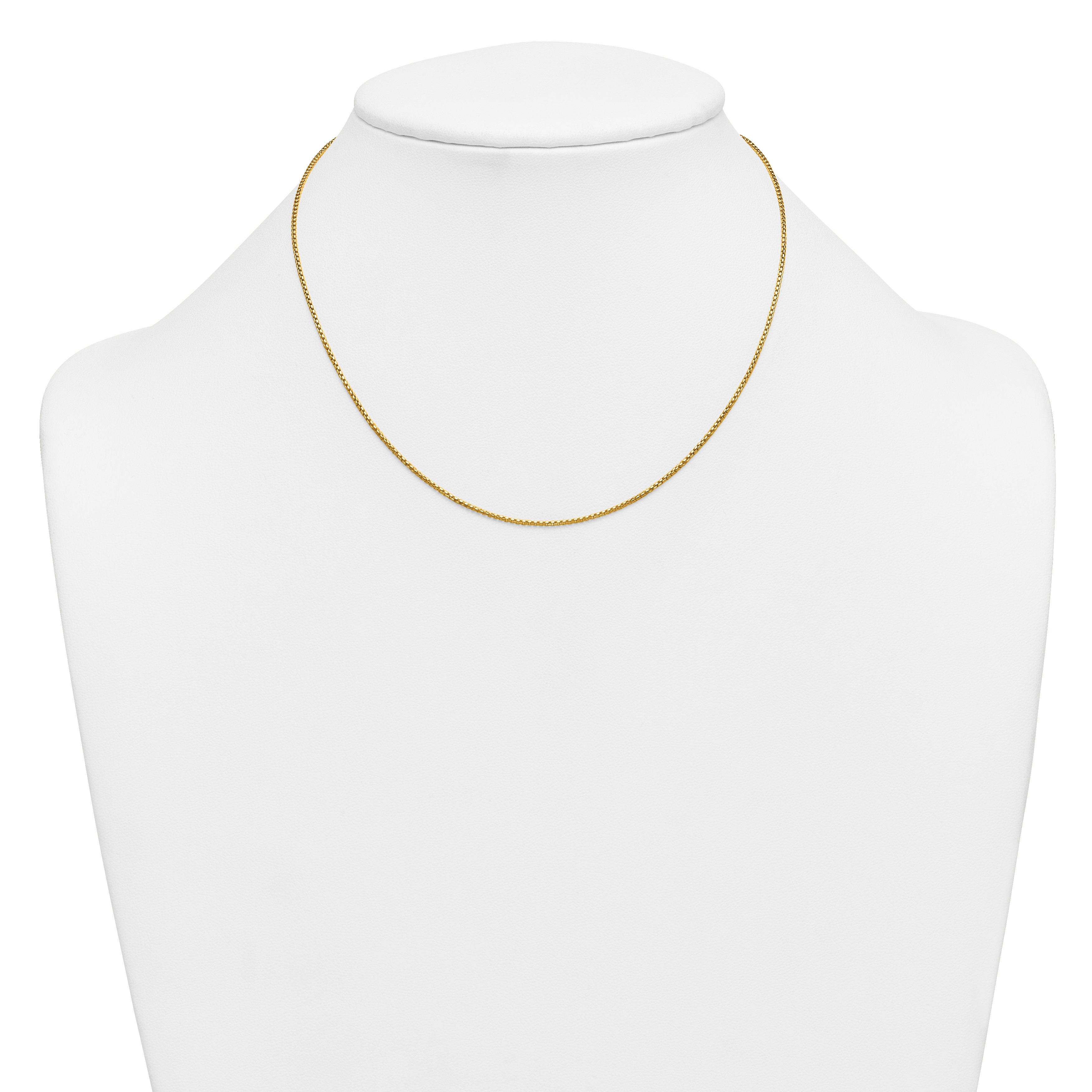 14K Gold Filled Round Venetian Box Chain Necklace in 1.2mm Width - view 3