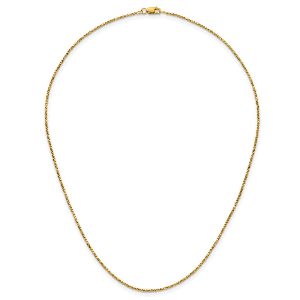 14K Gold Filled Round Venetian Box Chain Necklace in 1.2mm Width - view 4
