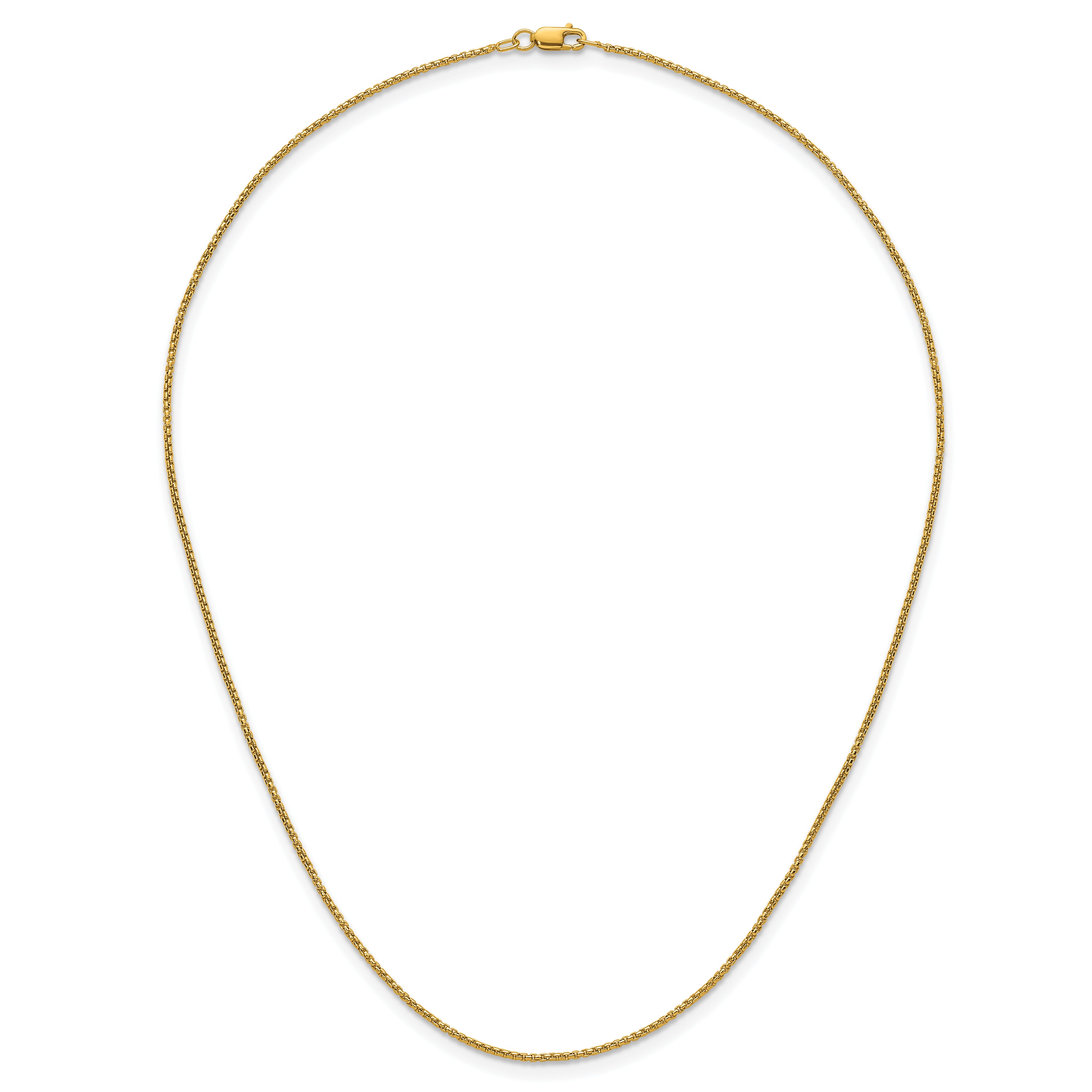 14K Gold Filled Round Venetian Box Chain Necklace in 1.2mm Width - view 4