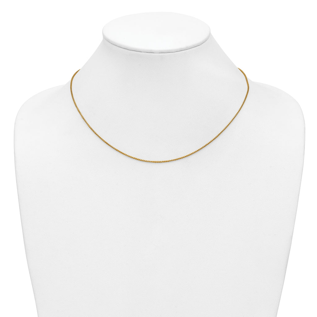 14K Gold Filled Round Venetian Box Chain Necklace in 1.2mm Width