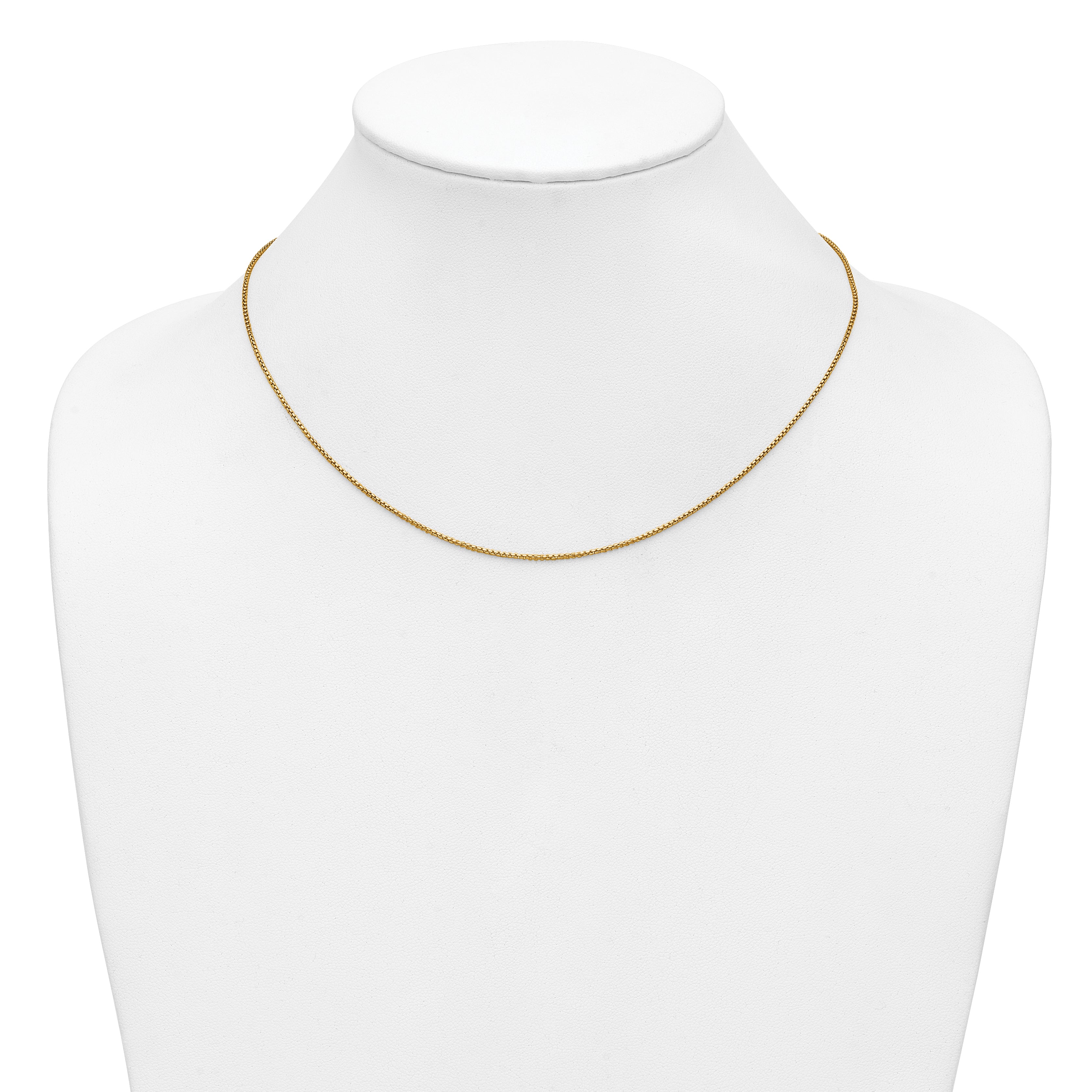 14K Gold Filled Round Venetian Box Chain Necklace in 1.2mm Width