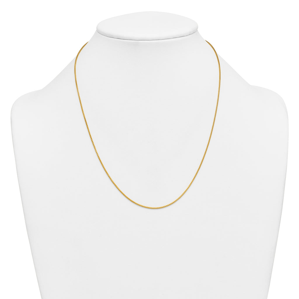 14K Gold Filled Round Venetian Box Chain Necklace in 1.2mm Width