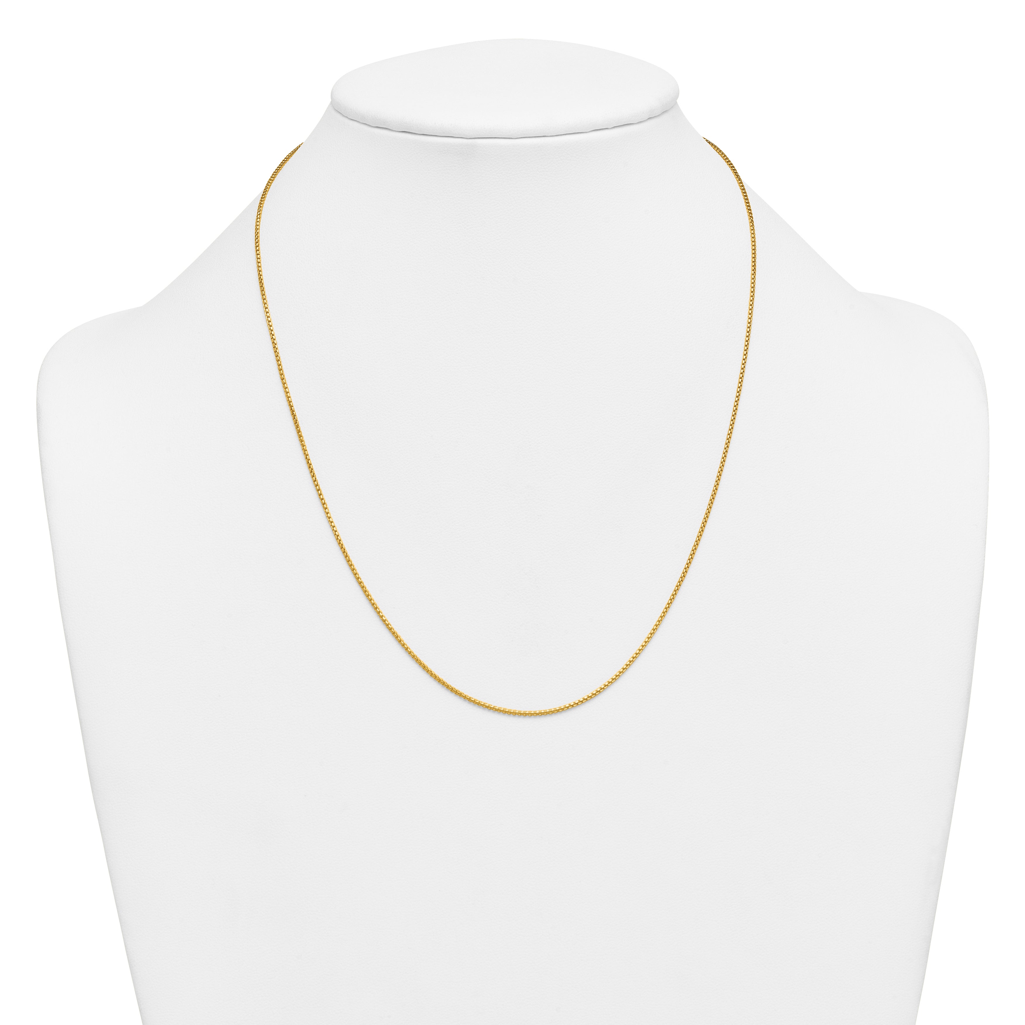 14K Gold Filled Round Venetian Box Chain Necklace in 1.2mm Width