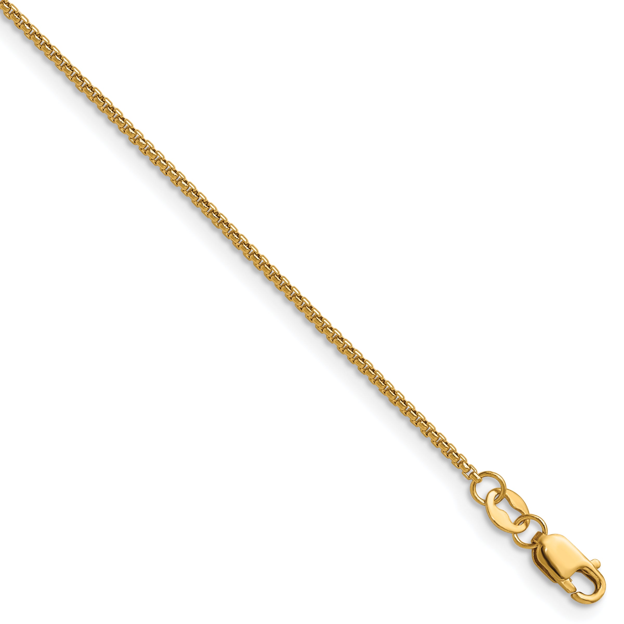 14K Gold Filled Round Venetian Box Chain Necklace in 1.2mm Width by Sophia Jewelers