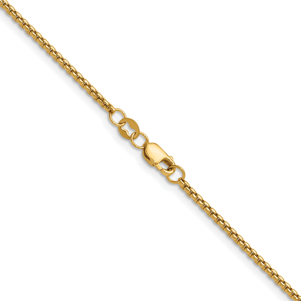14K Gold Filled Round Venetian Box Chain Necklace in 1.8mm Width - view 2