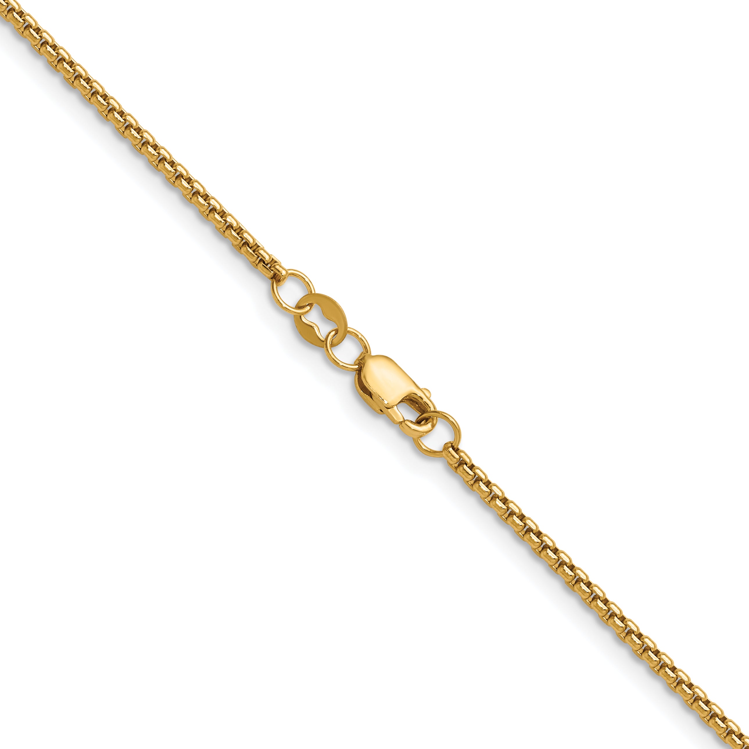 14K Gold Filled Round Venetian Box Chain Necklace in 1.8mm Width - view 2