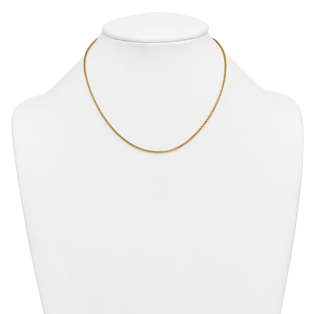 14K Gold Filled Round Venetian Box Chain Necklace in 1.8mm Width - view 3