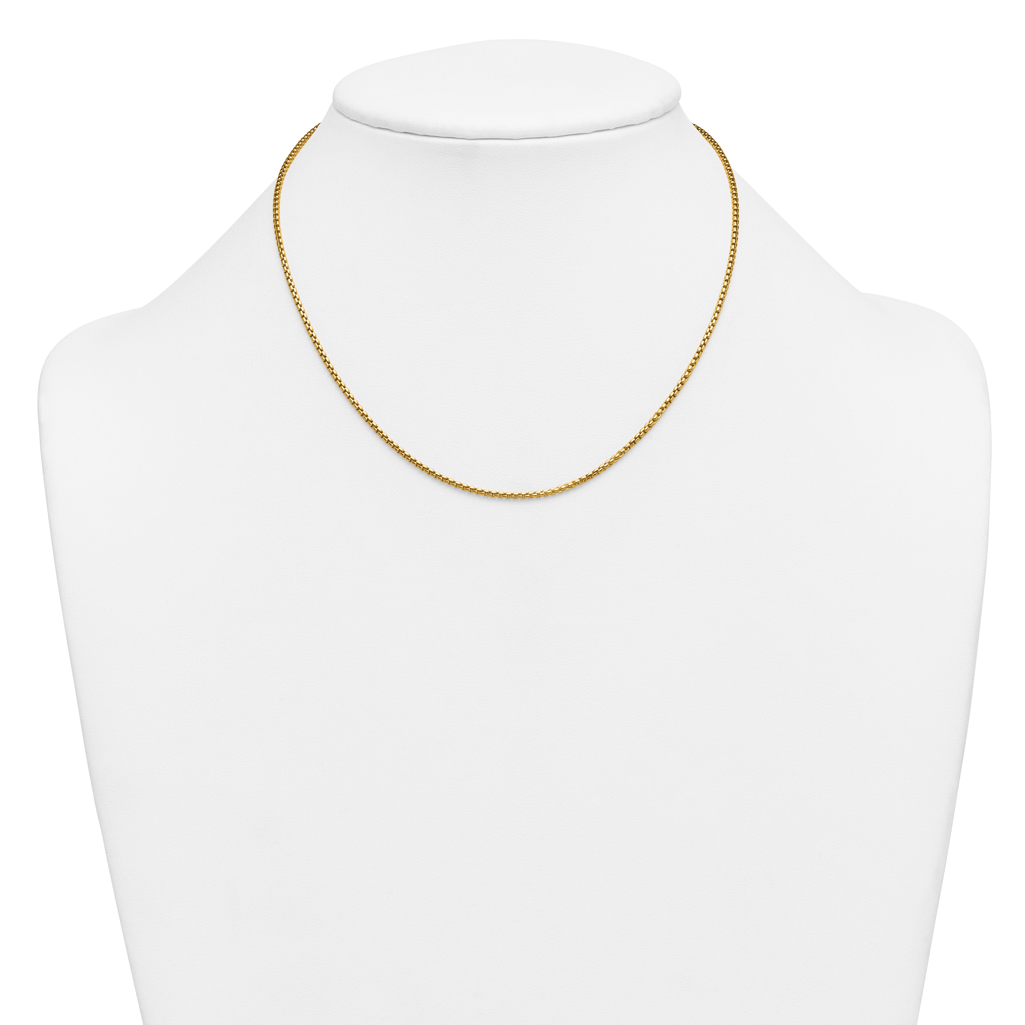 14K Gold Filled Round Venetian Box Chain Necklace in 1.8mm Width - view 3
