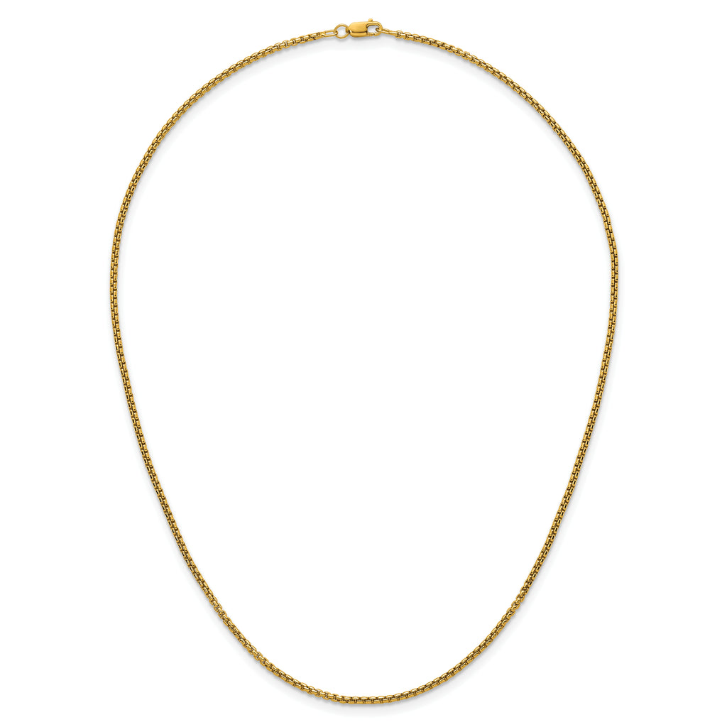 14K Gold Filled Round Venetian Box Chain Necklace in 1.8mm Width - view 4