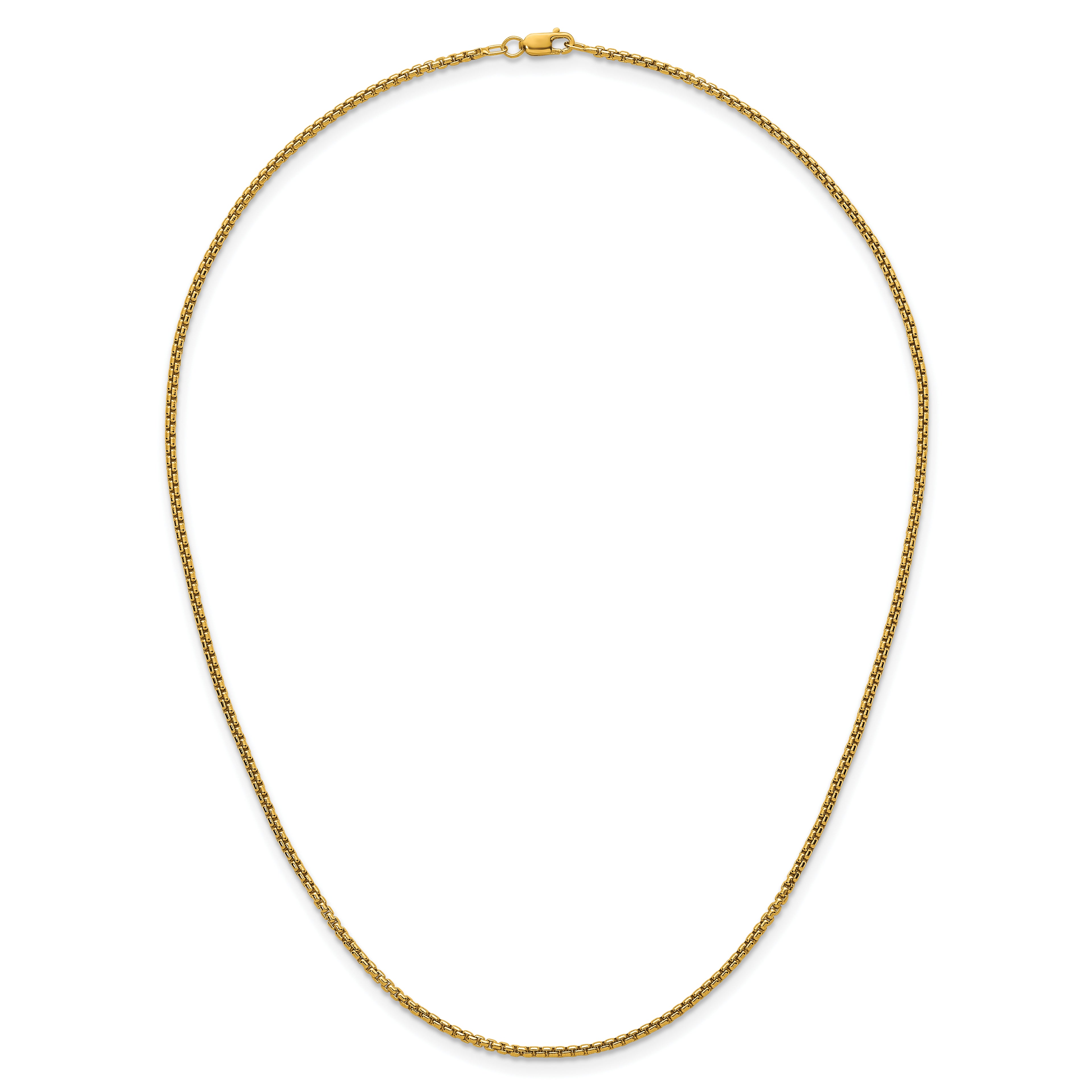 14K Gold Filled Round Venetian Box Chain Necklace in 1.8mm Width - view 4