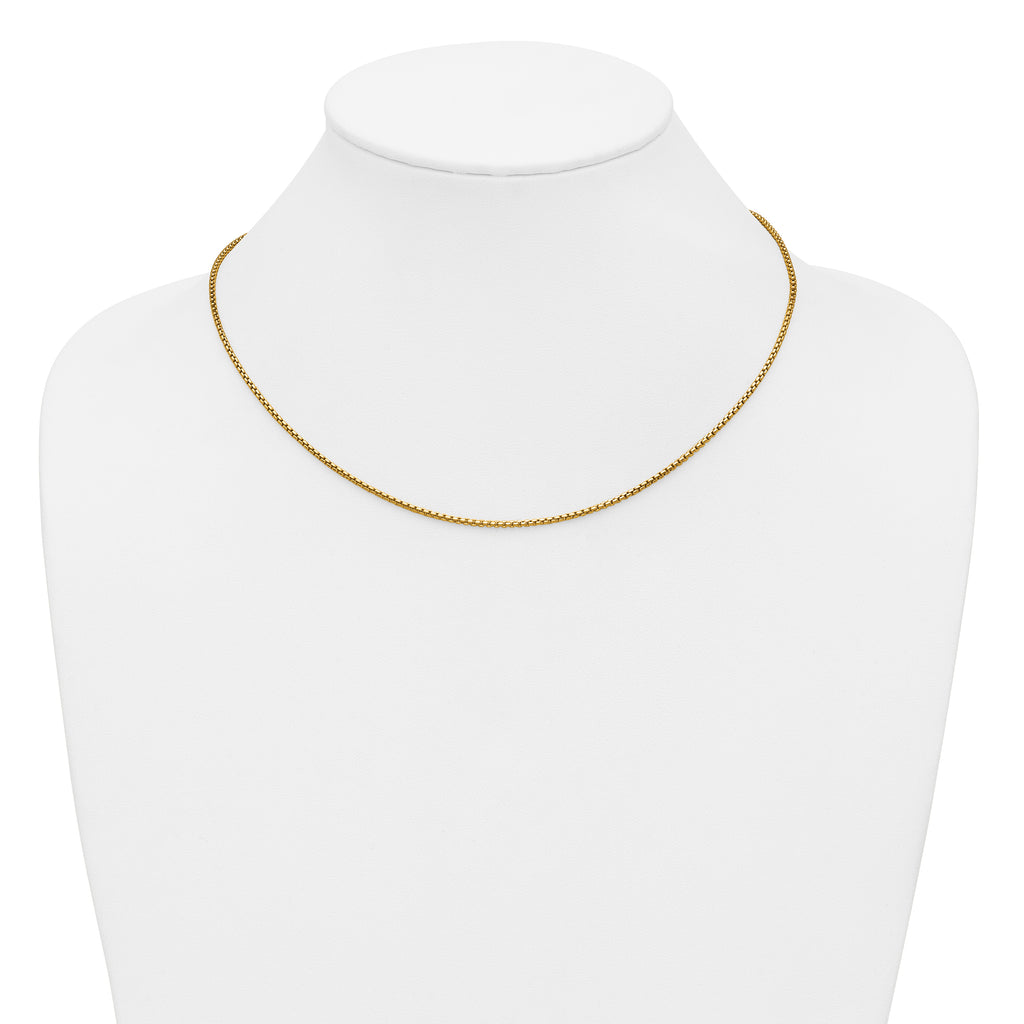 14K Gold Filled Round Venetian Box Chain Necklace in 1.8mm Width