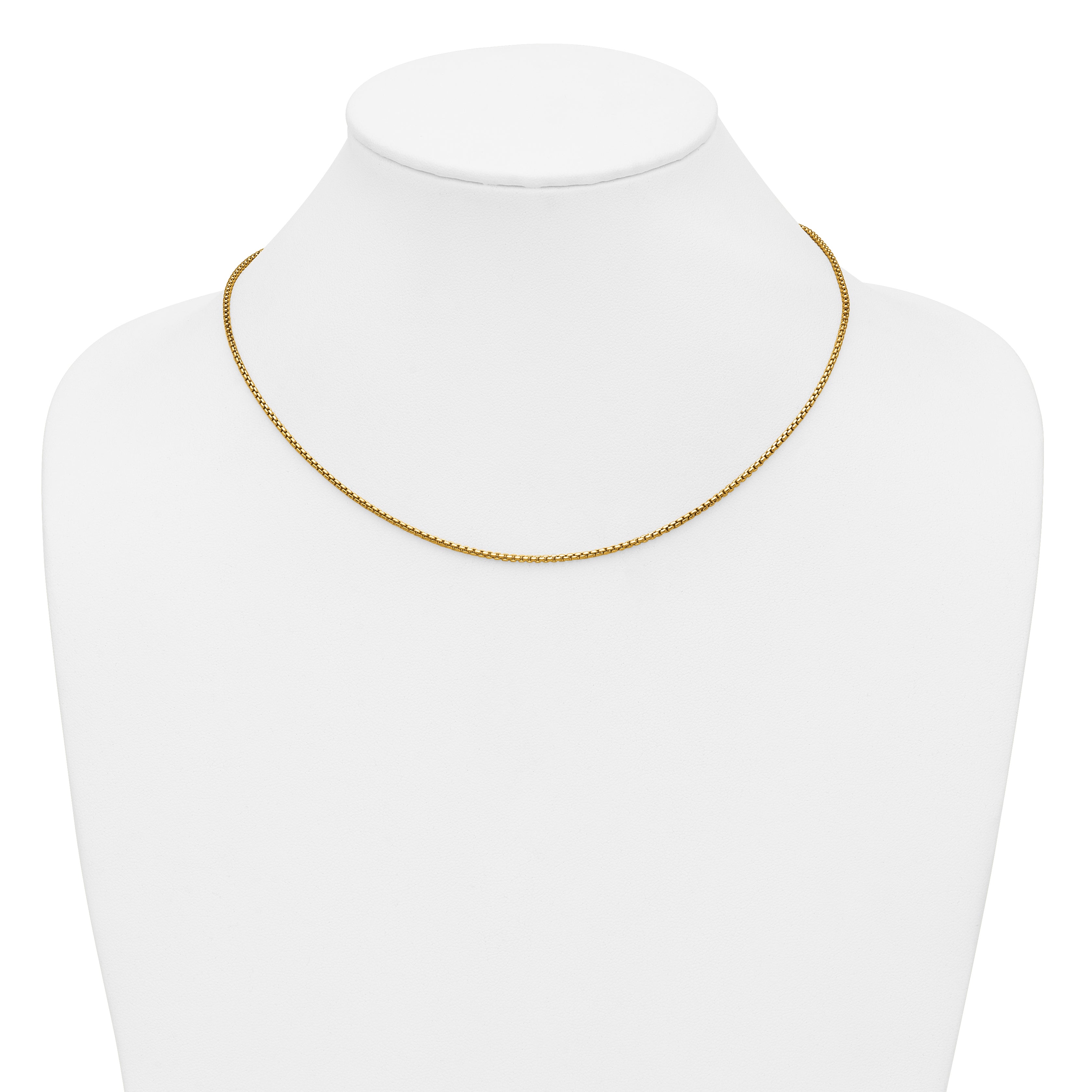 14K Gold Filled Round Venetian Box Chain Necklace in 1.8mm Width