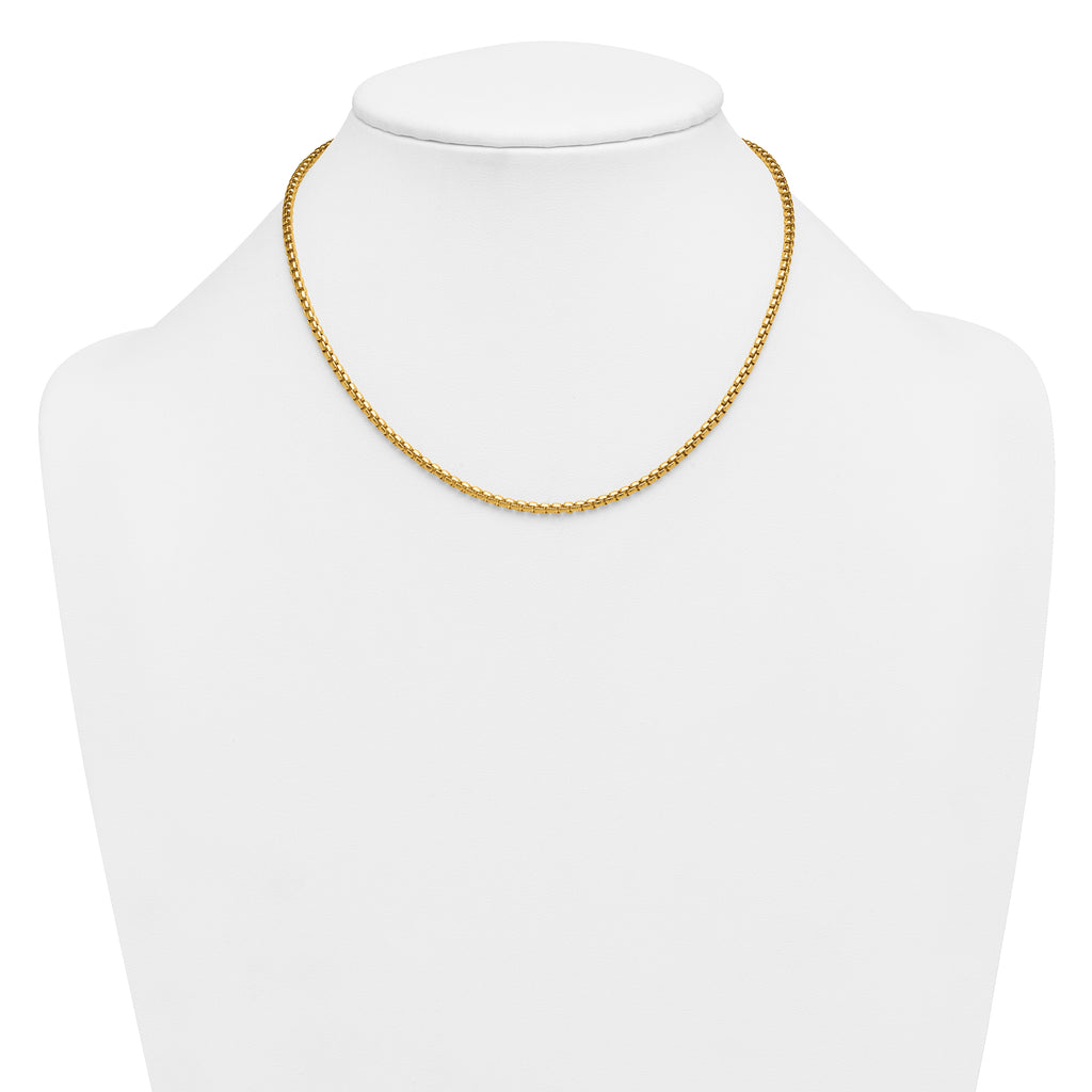 14K Gold Filled Round Venetian Box Chain Necklace in 2.6mm Width - view 3