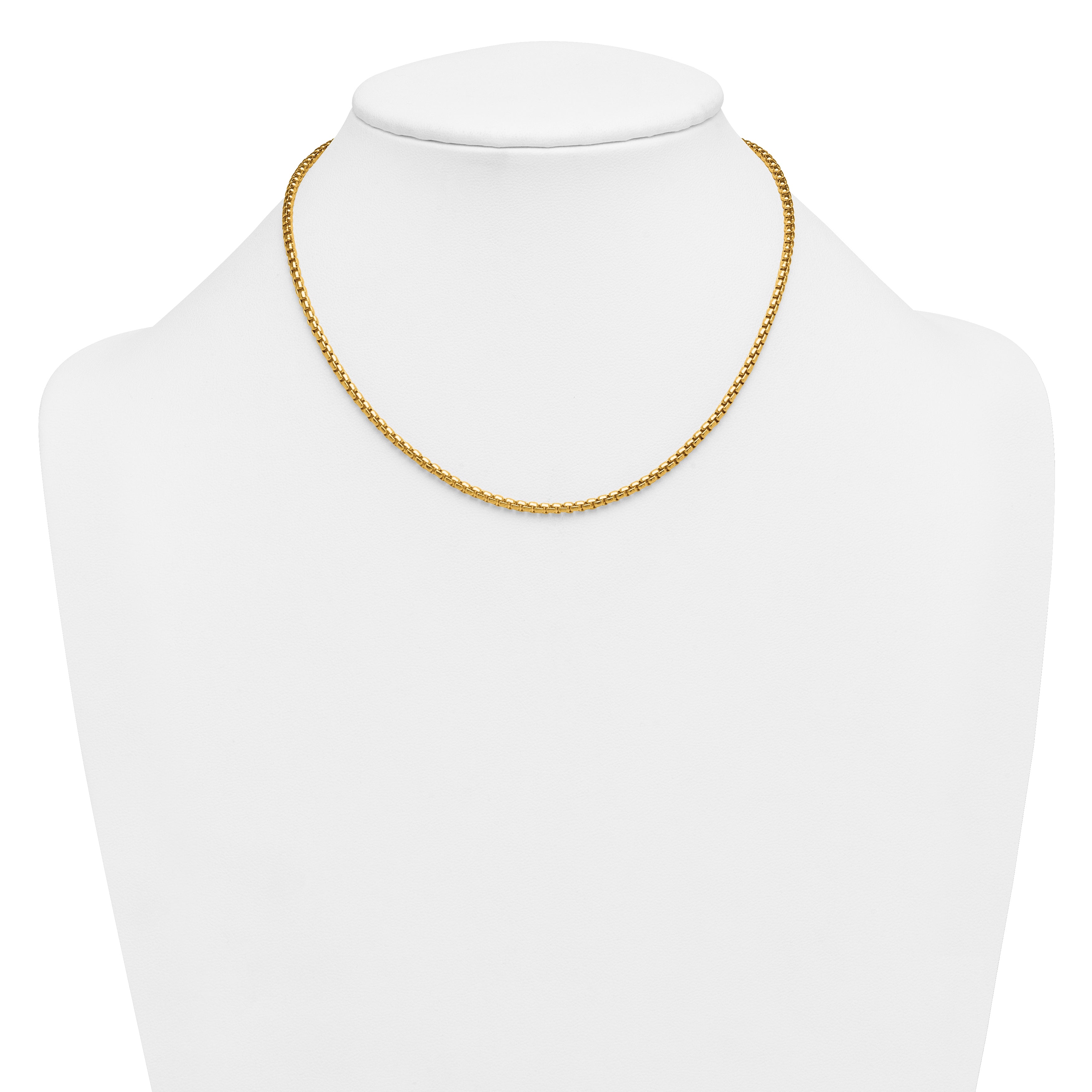 14K Gold Filled Round Venetian Box Chain Necklace in 2.6mm Width - view 3