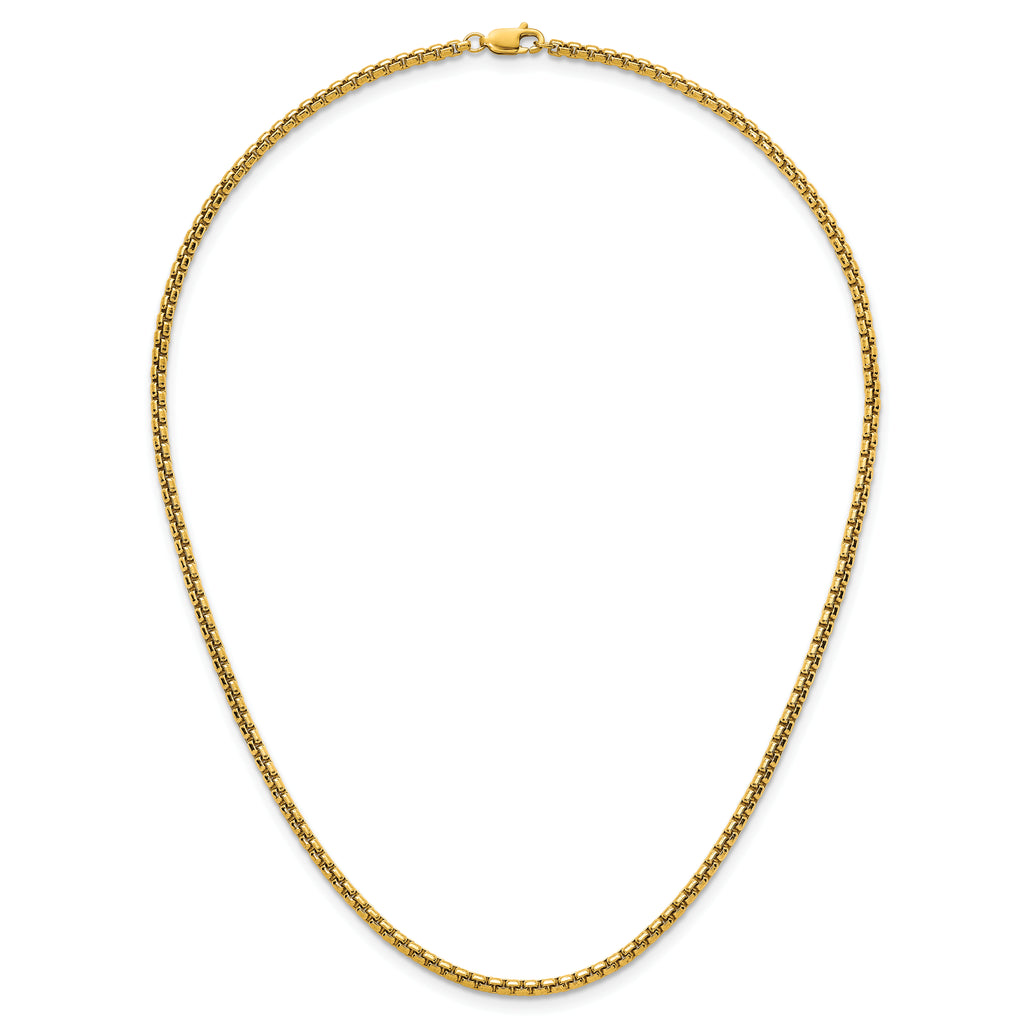 14K Gold Filled Round Venetian Box Chain Necklace in 2.6mm Width - view 4
