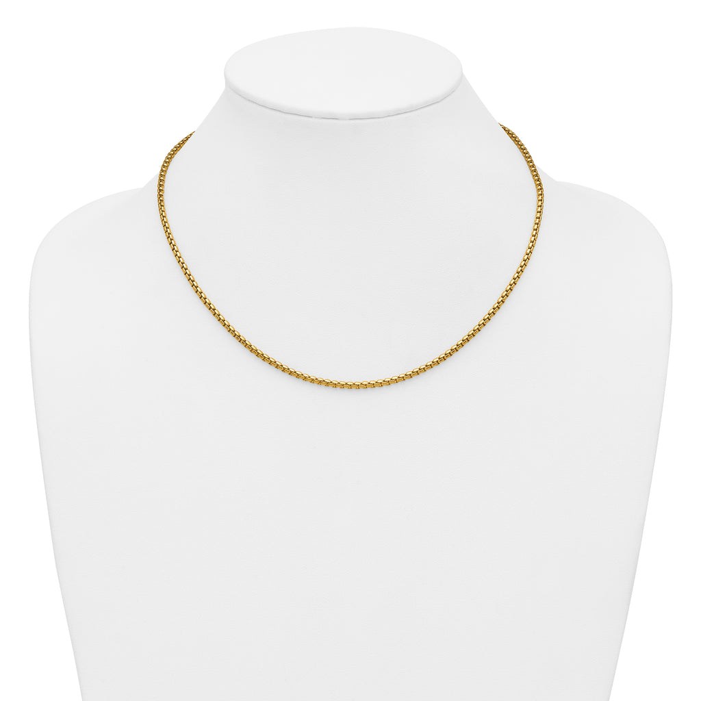 14K Gold Filled Round Venetian Box Chain Necklace in 2.6mm Width