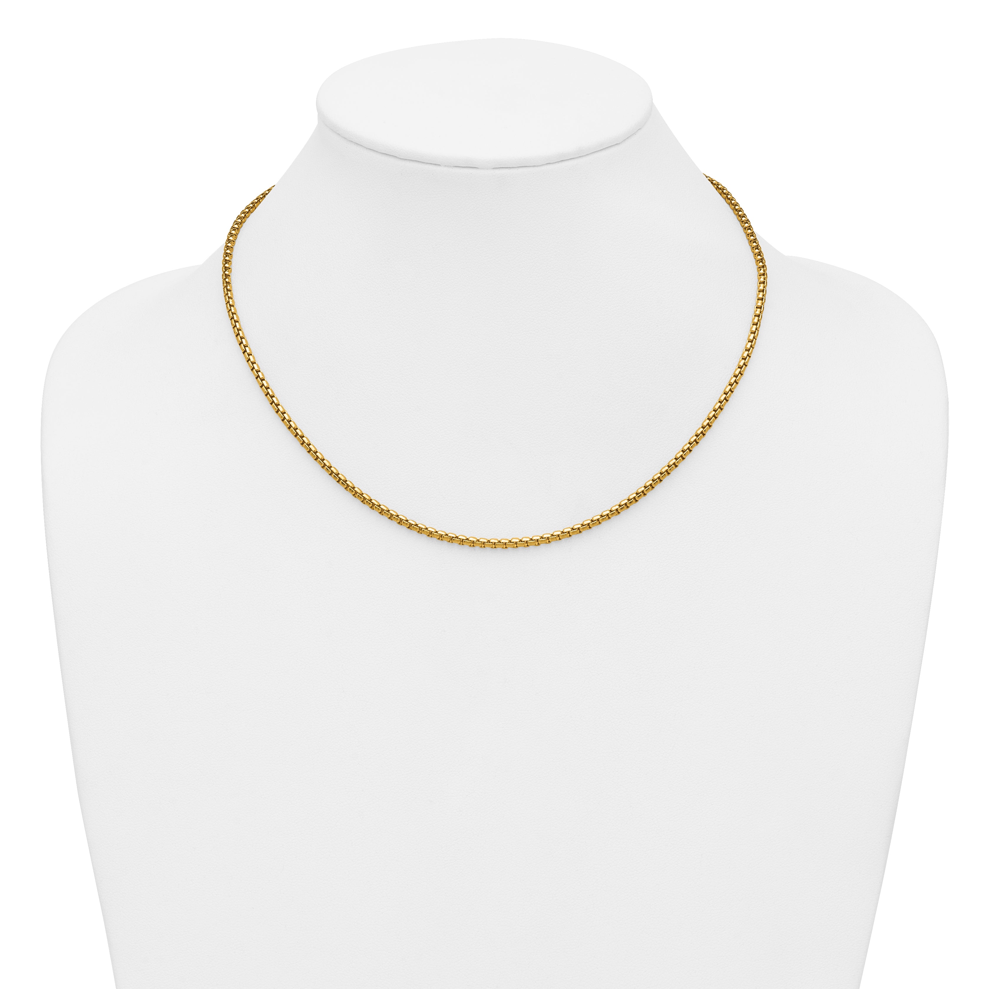 14K Gold Filled Round Venetian Box Chain Necklace in 2.6mm Width