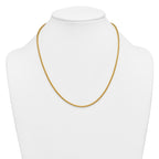14K Gold Filled Round Venetian Box Chain Necklace in 2.6mm Width