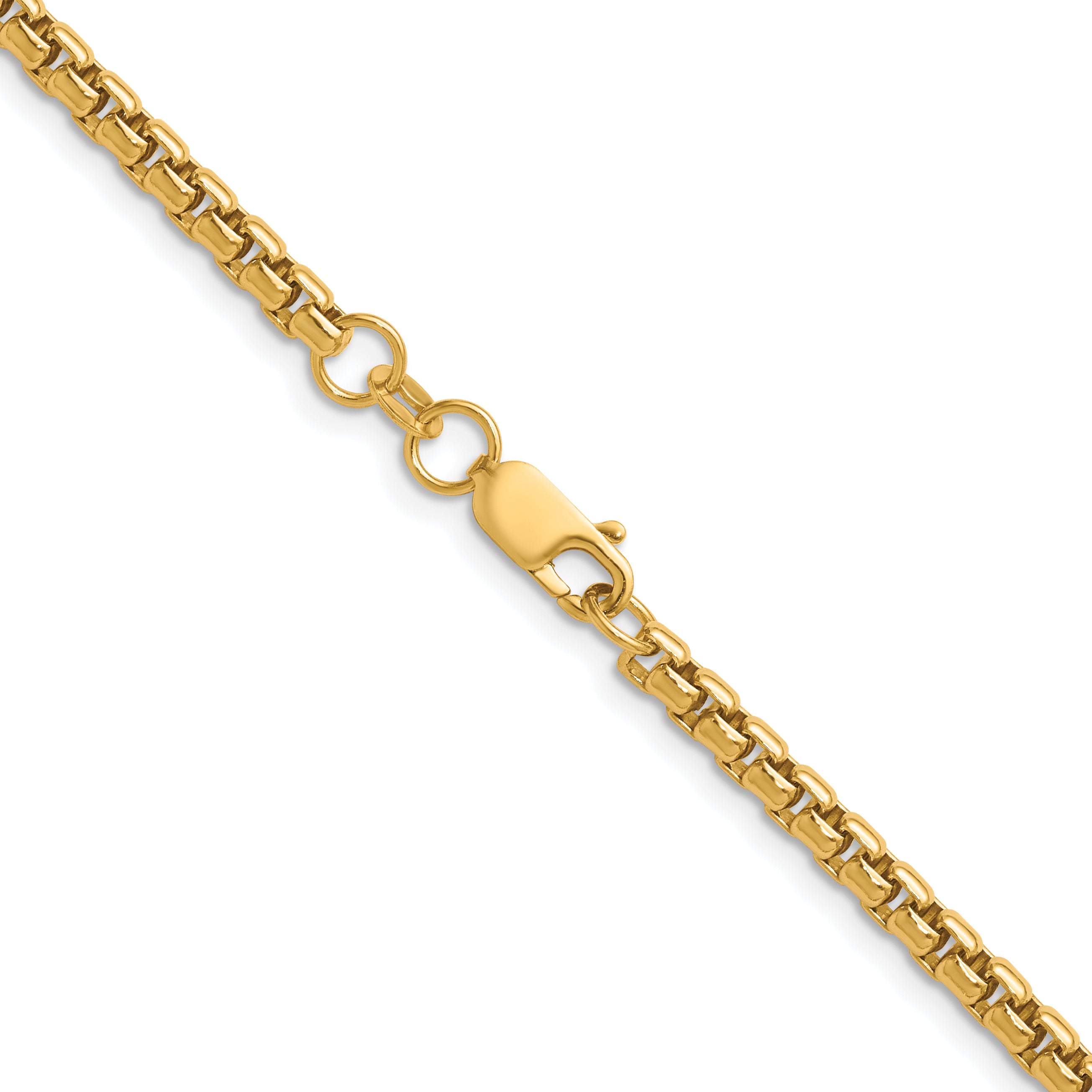 14K Gold Filled Round Venetian Box Chain Necklace in 3.6mm Width - view 2