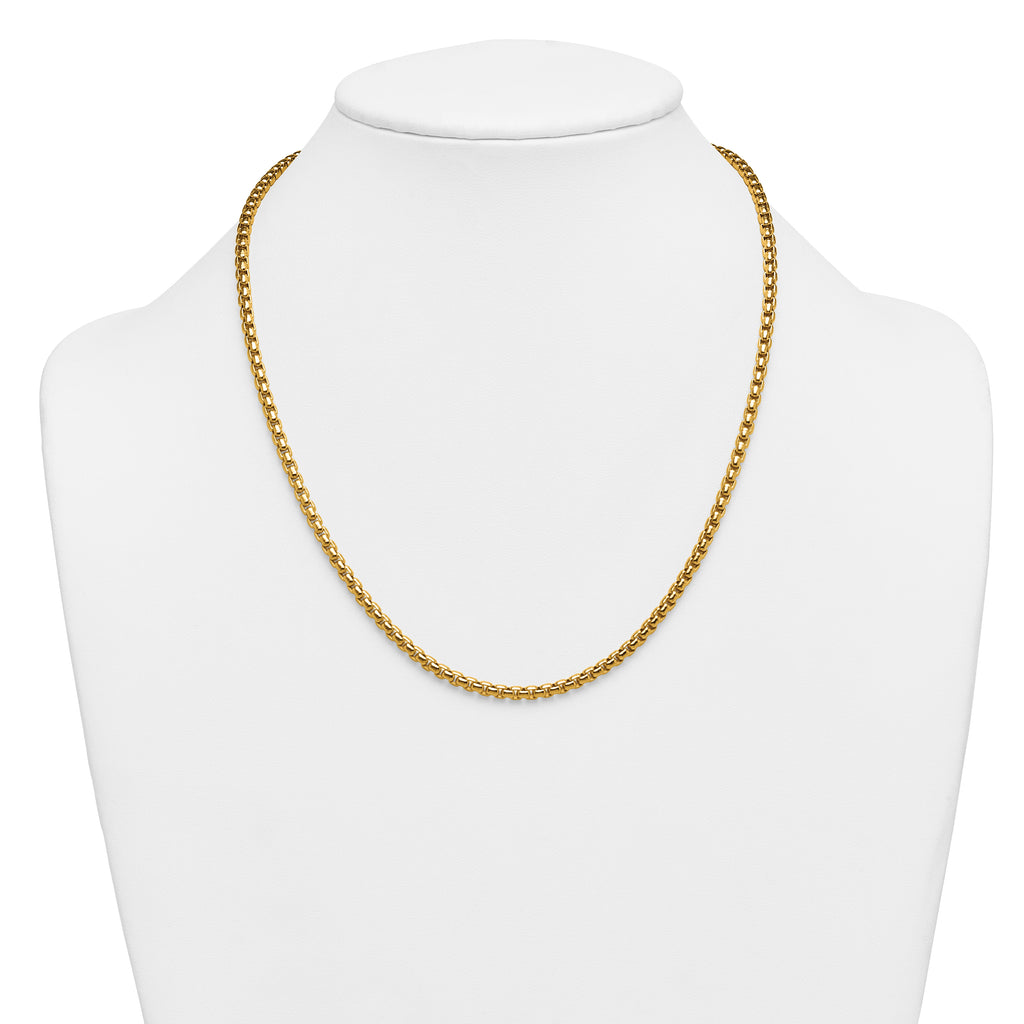 14K Gold Filled Round Venetian Box Chain Necklace in 3.6mm Width