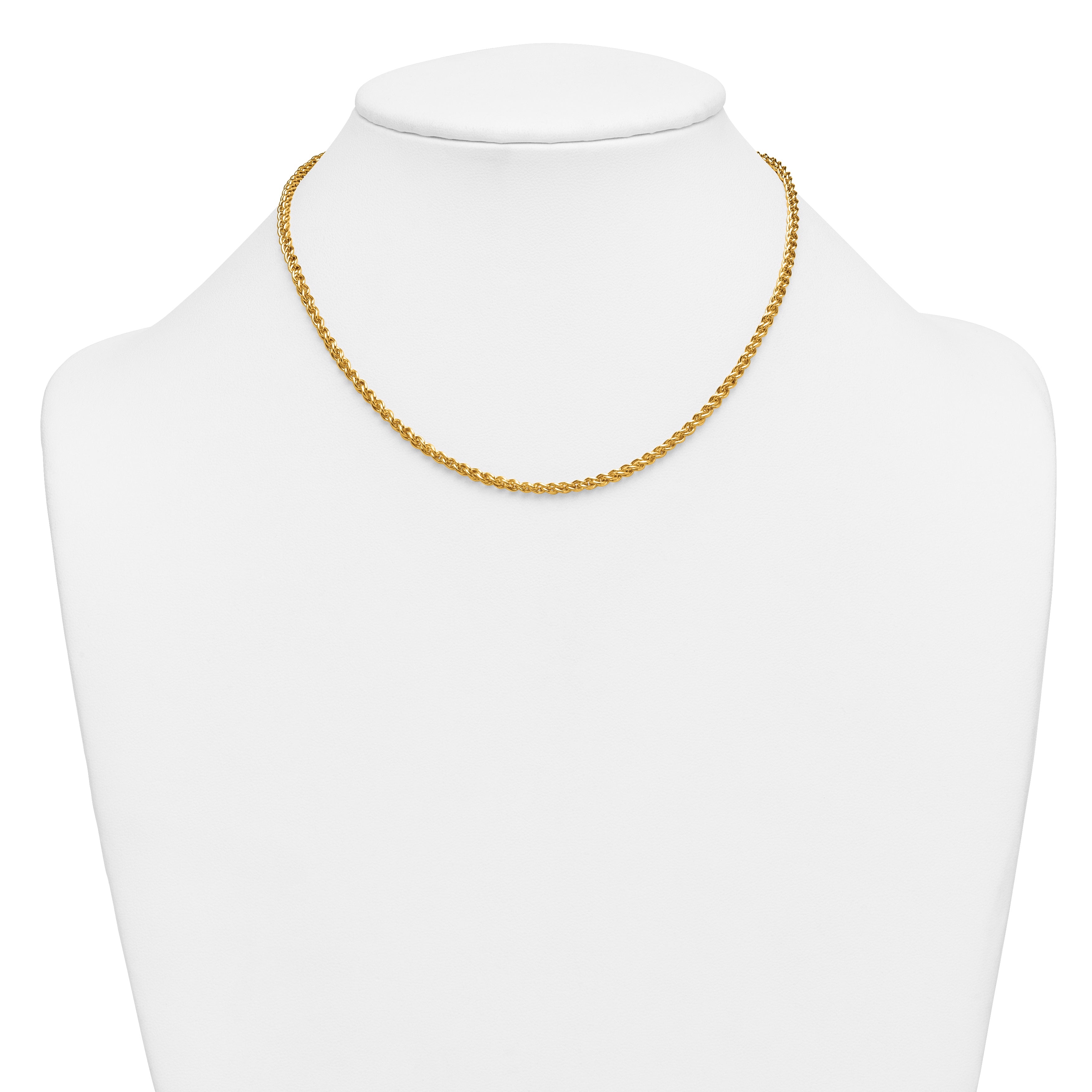 14K Gold Filled Wheat Chain Necklace in 2.8mm Width - view 3