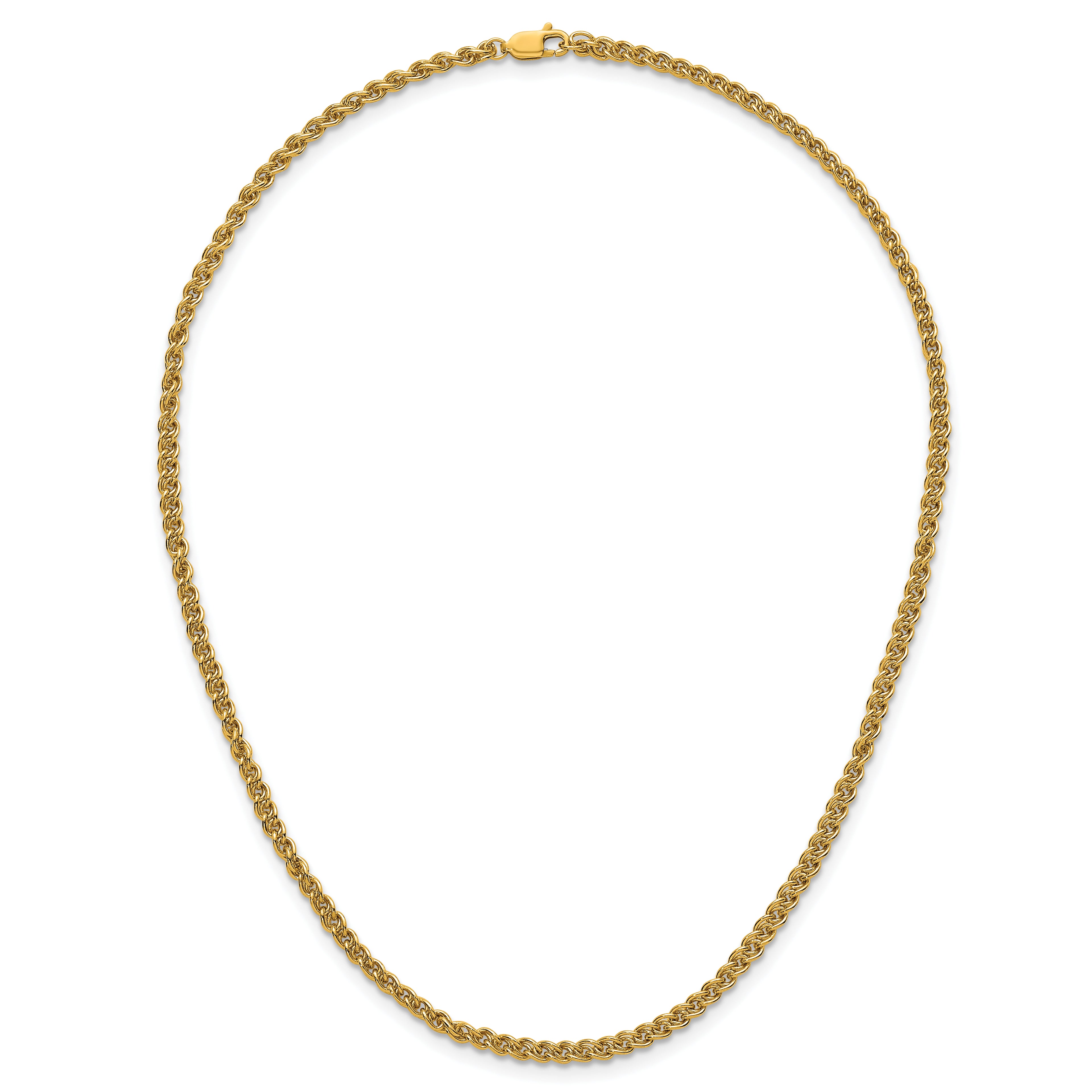 14K Gold Filled Wheat Chain Necklace in 2.8mm Width - view 4