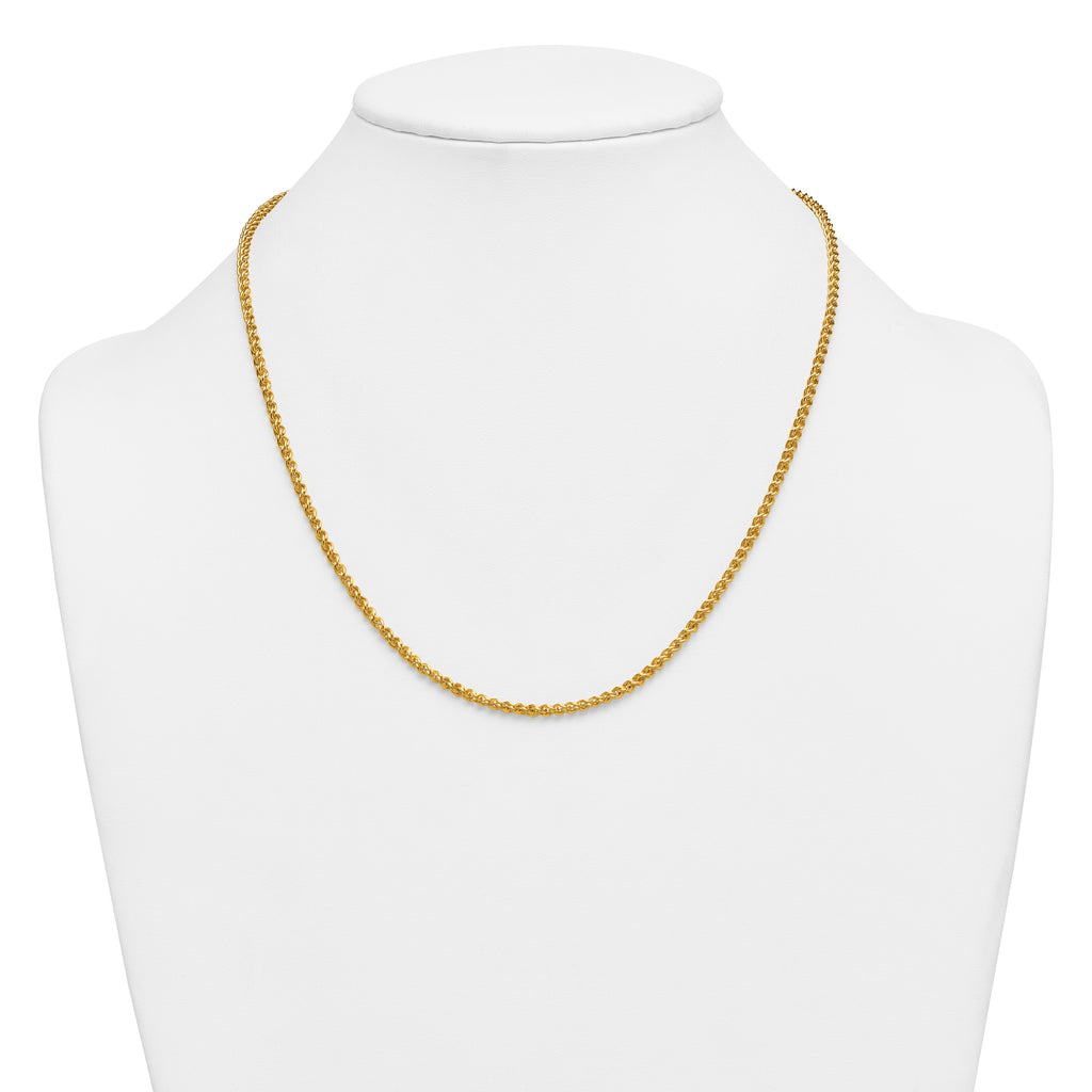 14K Gold Filled Wheat Chain Necklace in 2.8mm Width