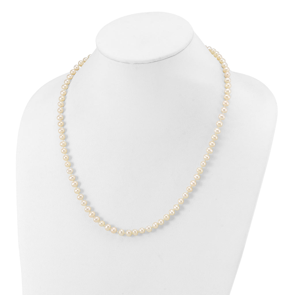 14K Gold Filled 5-6mm White Cultured Freshwater Pearl Necklace
