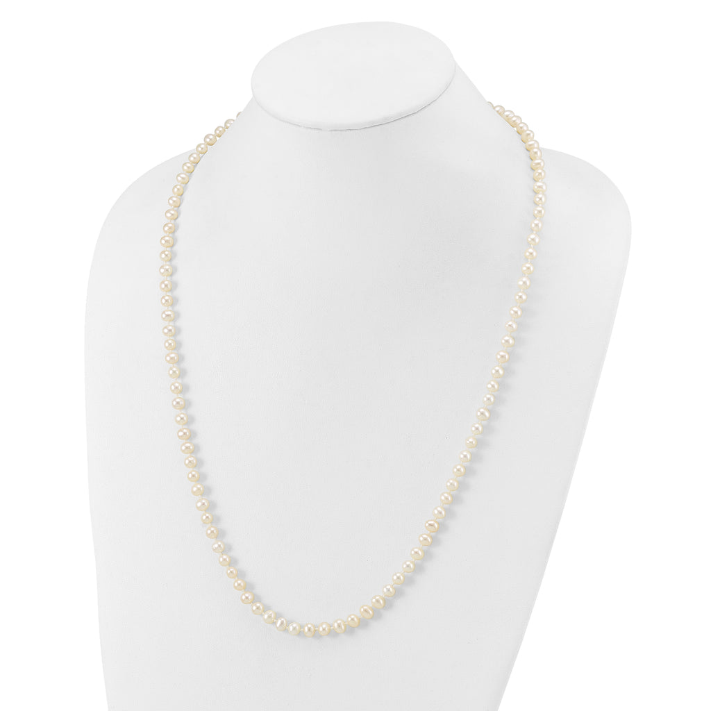 14K Gold Filled 5-6mm White Cultured Freshwater Pearl Necklace