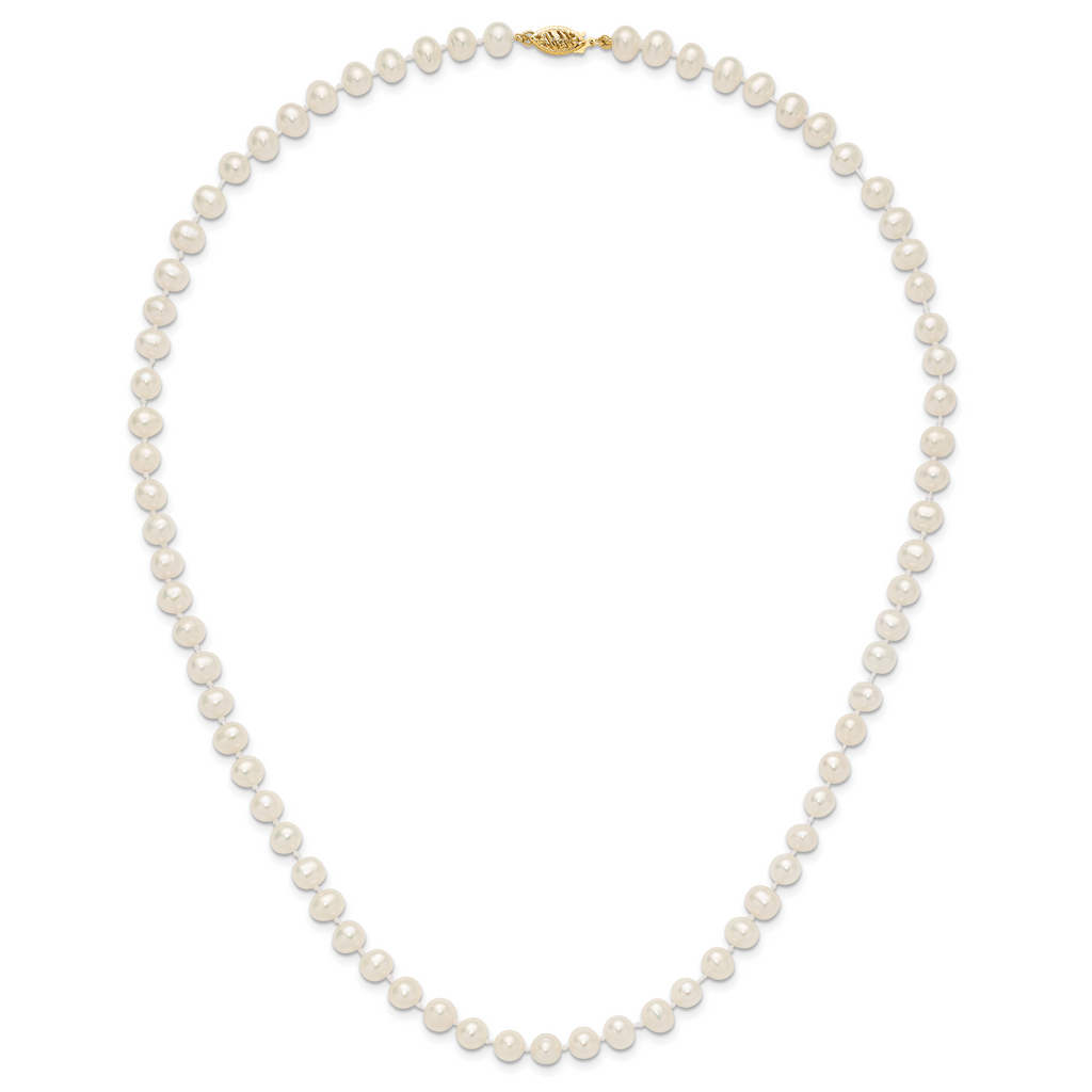 1/20 14K Gold Filled 6-7mm Wht NearRound FWC Pearl Necklace