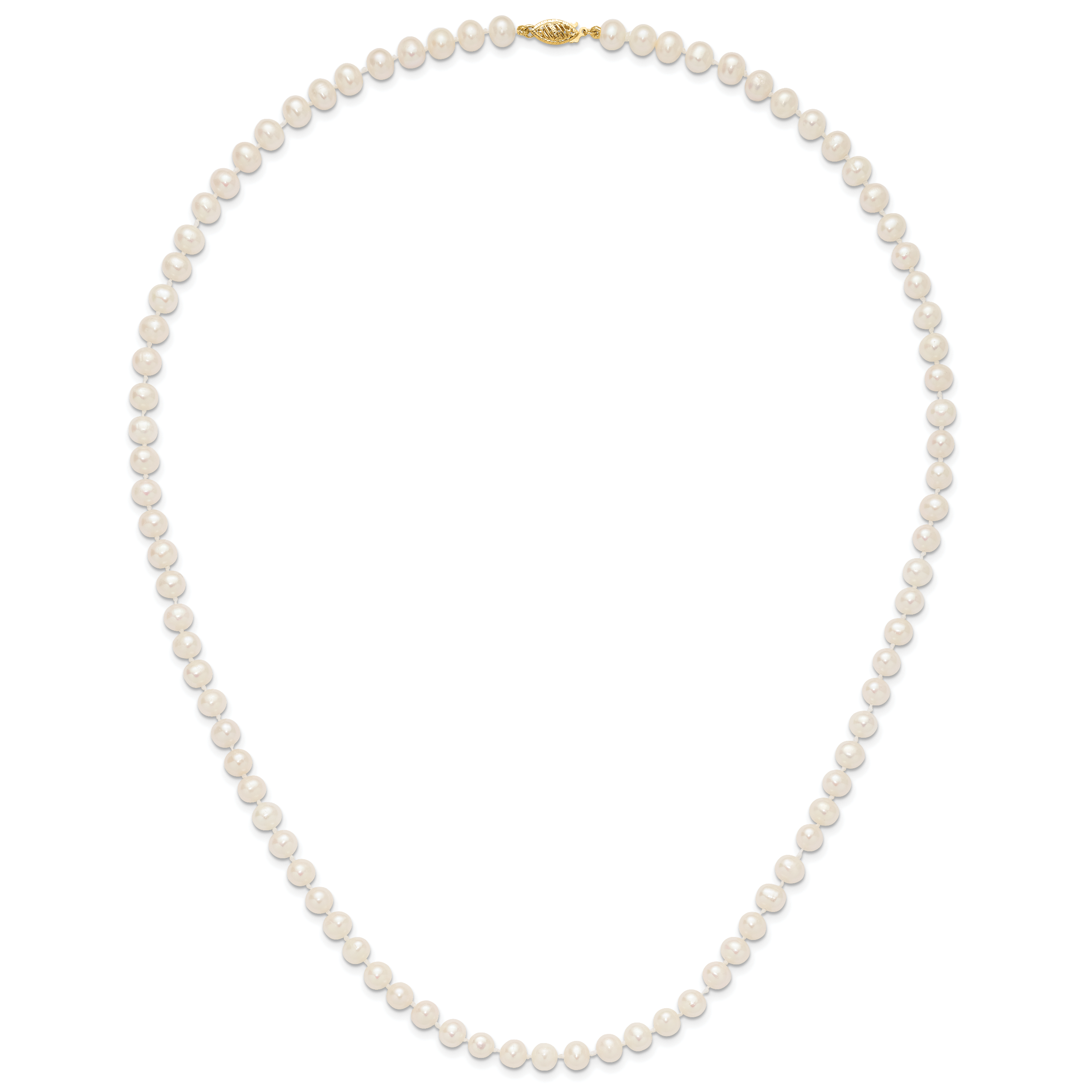 1/20 14K Gold Filled 6-7mm Wht NearRound FWC Pearl Necklace