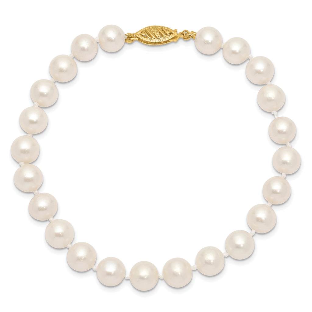14K Gold Filled 7-8mm White Cultured Freshwater Pearl Necklace - view 3