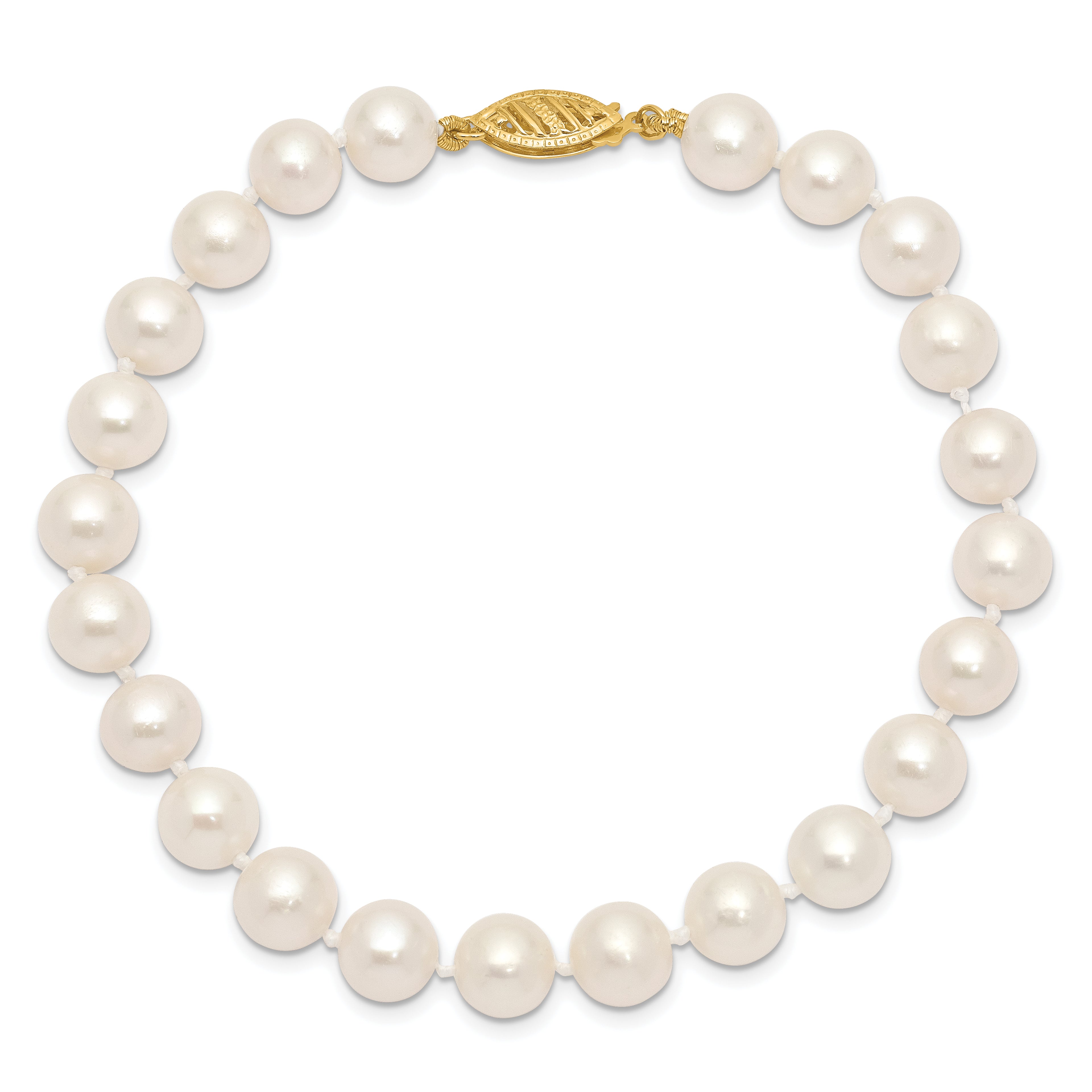 14K Gold Filled 7-8mm White Cultured Freshwater Pearl Necklace - view 3