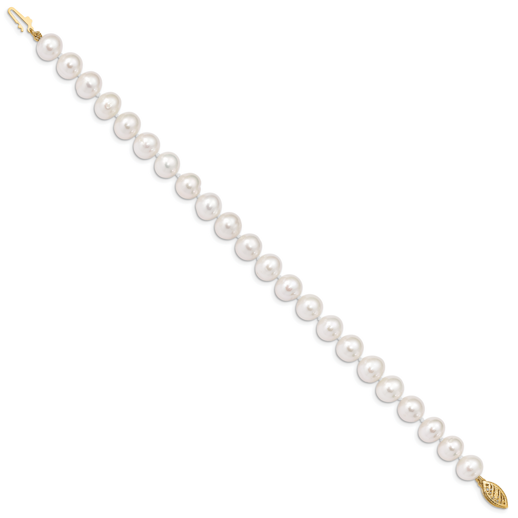 14K Gold Filled 8-9mm White Cultured Freshwater Pearl Necklace - view 2