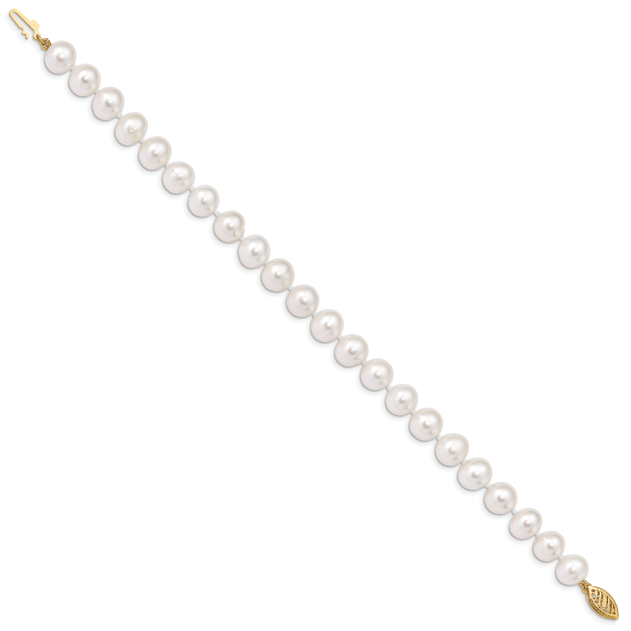 14K Gold Filled 8-9mm White Cultured Freshwater Pearl Necklace - view 2