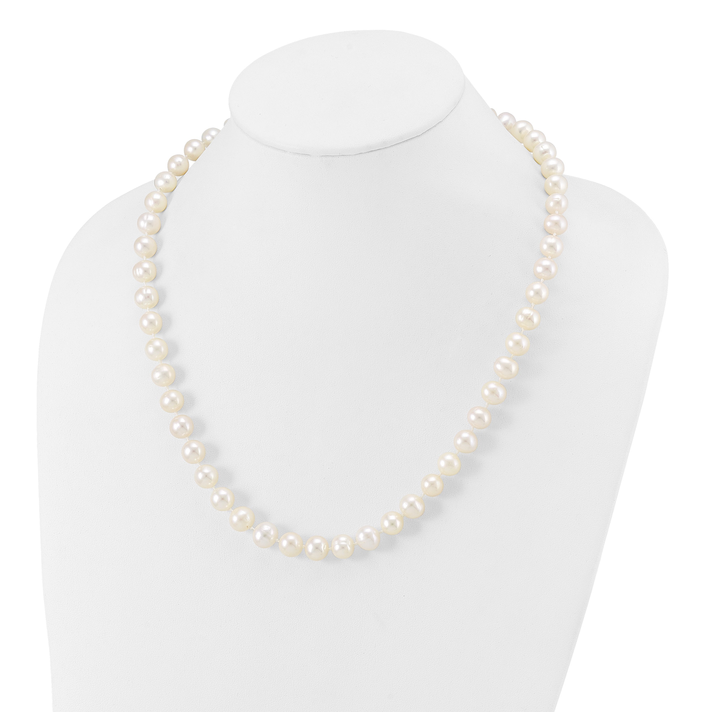 14K Gold Filled 9-10mm White Cultured Freshwater Pearl Necklace