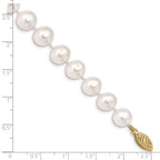 14K Gold Filled 9-10mm White Cultured Freshwater Pearl Necklace - view 4